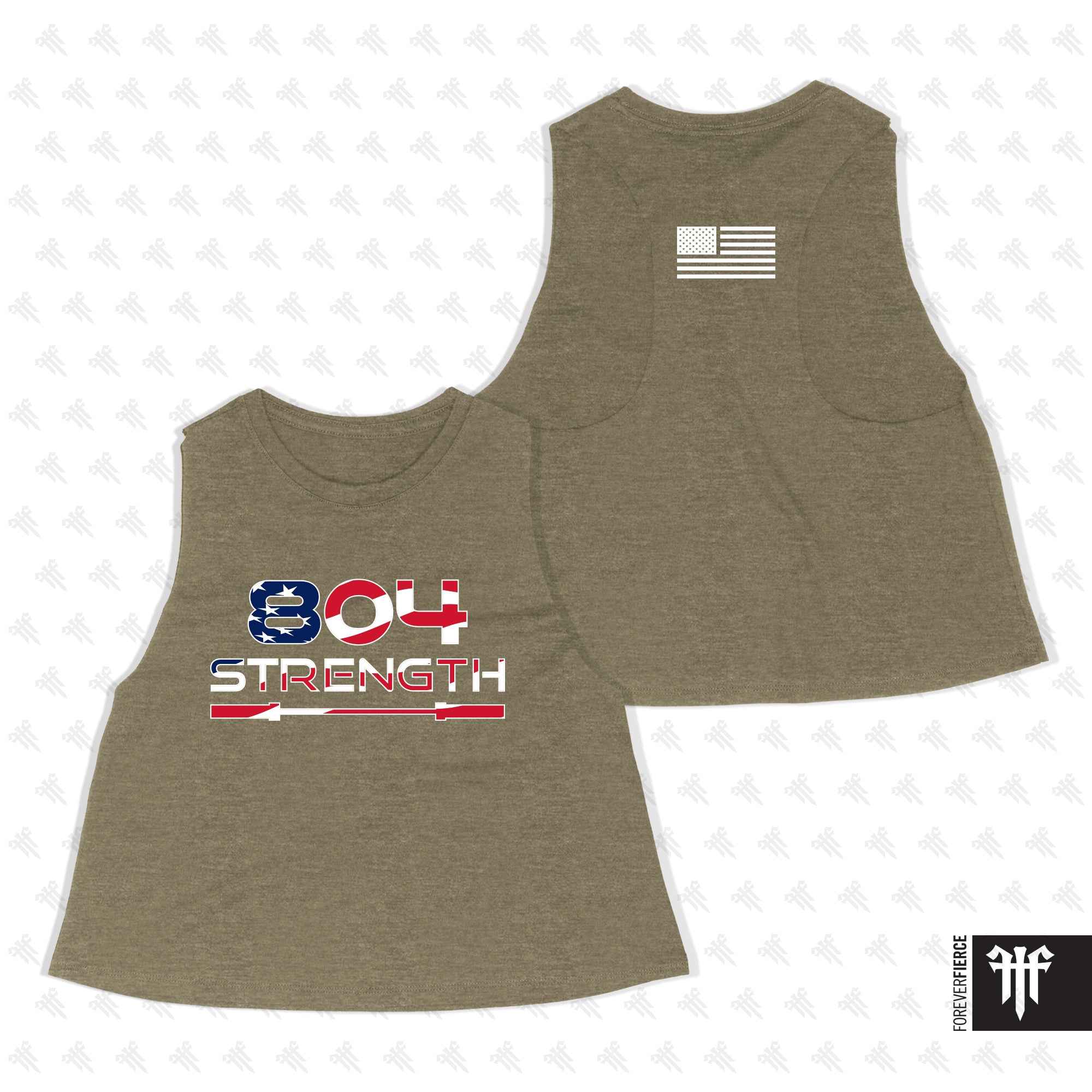 804 Strength June 2026 American Flag Womens Crop Tank