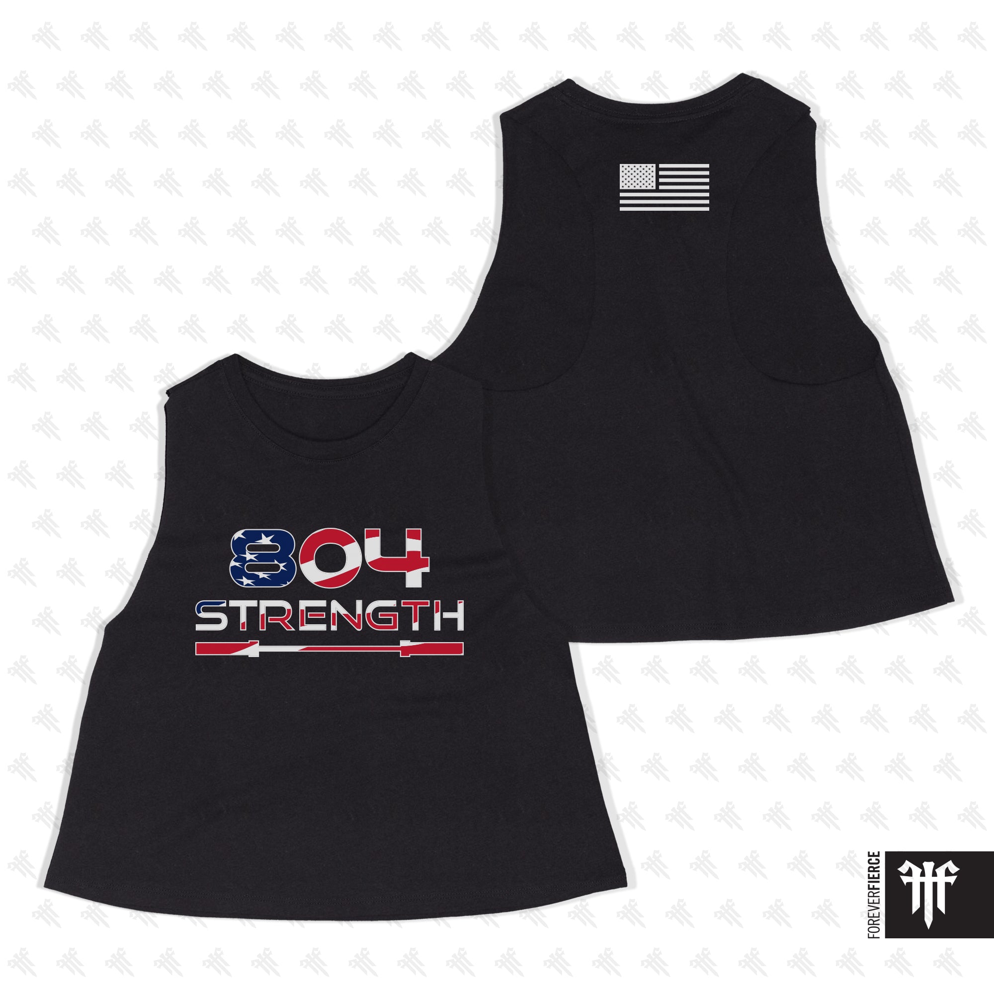 804 Strength June 2026 Black Womens Crop Tank