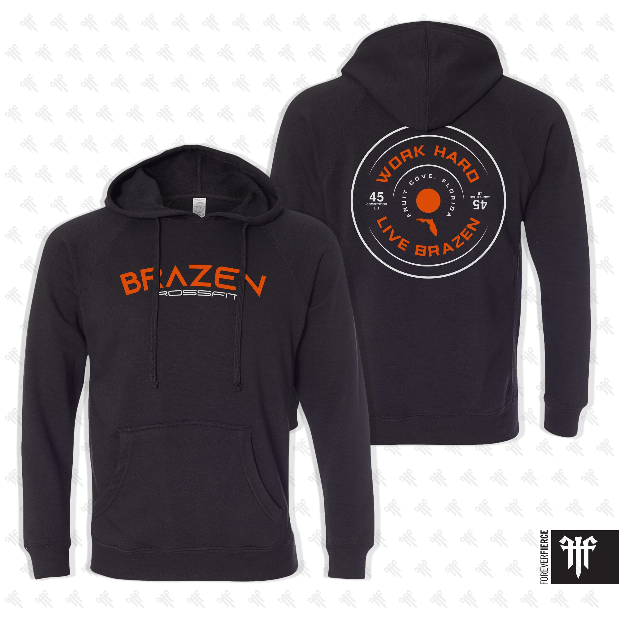 Brazen CrossFit February 2026 Orange and White Ink Pullover