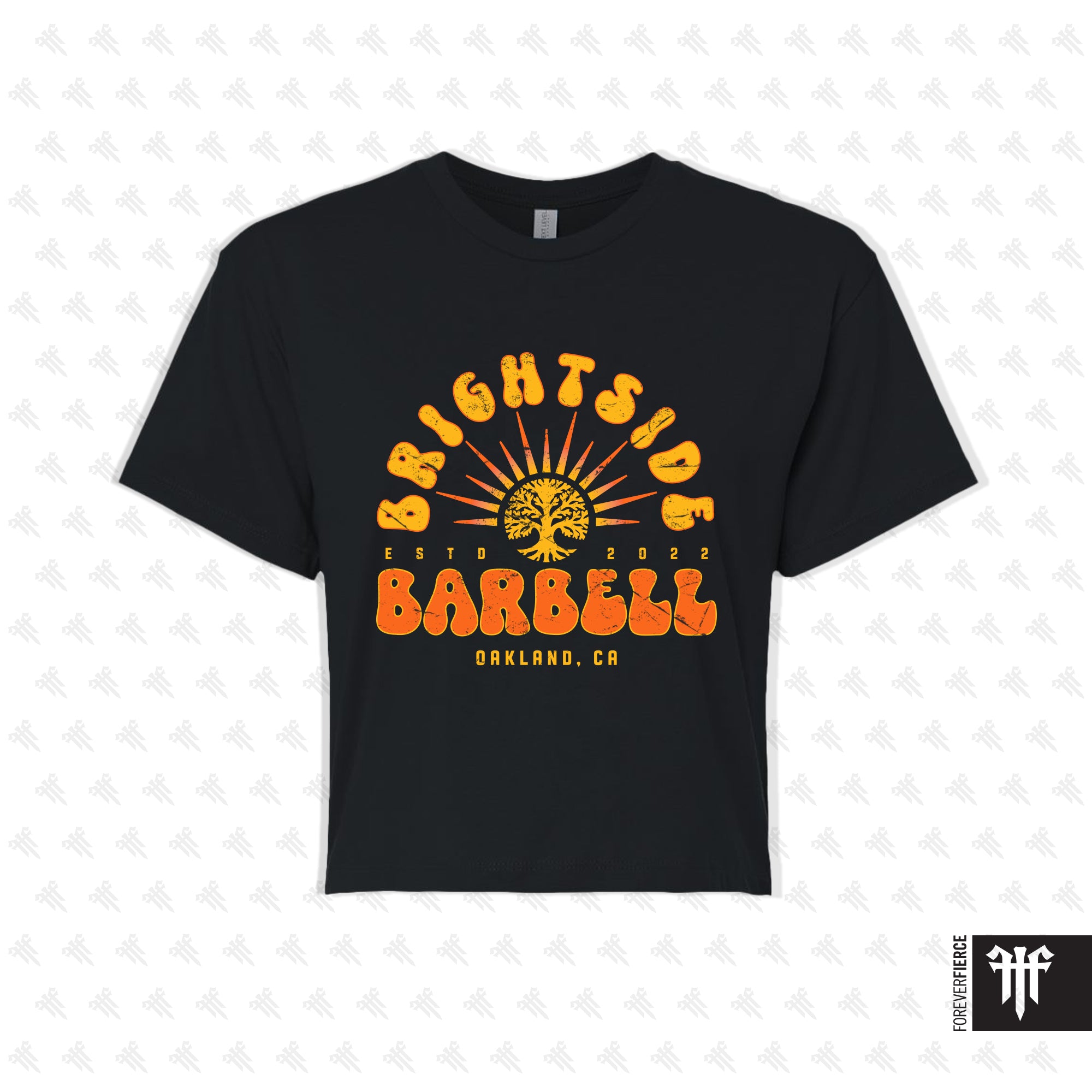 Brightside Barbell July 2026 Womens Crop Tee - Black