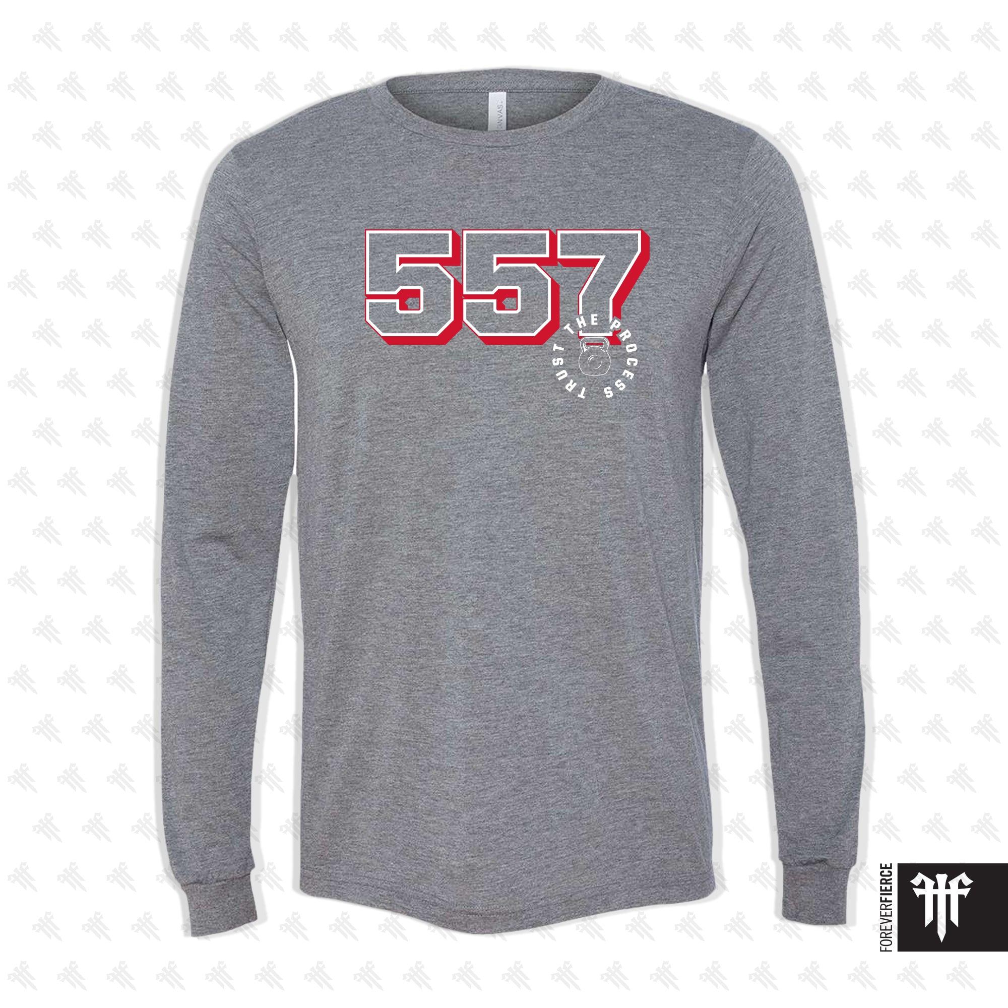CrossFit 557 April 2026 Kettlebell Design Longsleeve Tee
