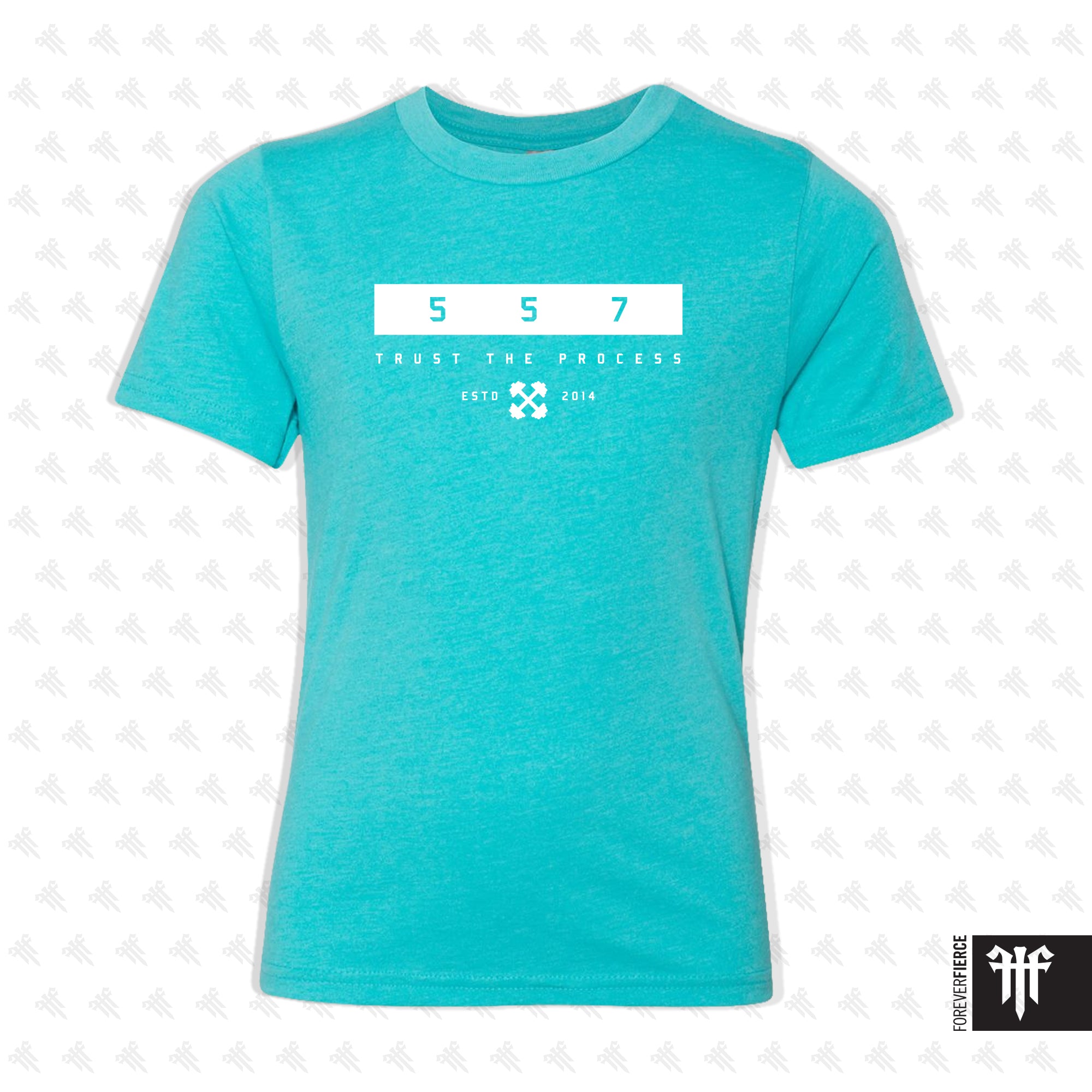 CrossFit 557 April 2026 White Ink Design Youth Tee