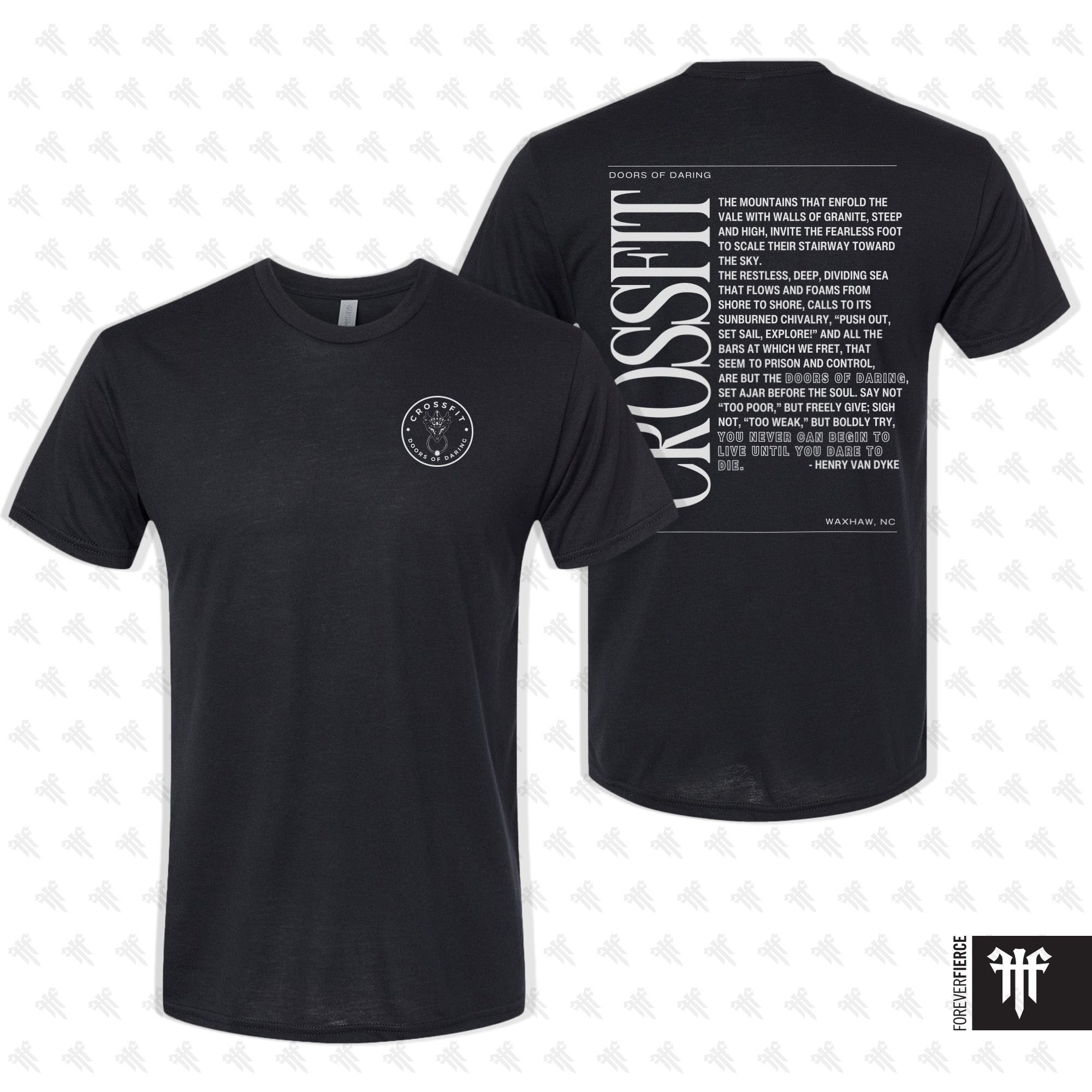 CrossFit DoD May 2025 No Pocket & Athletic Fit White Ink Tee