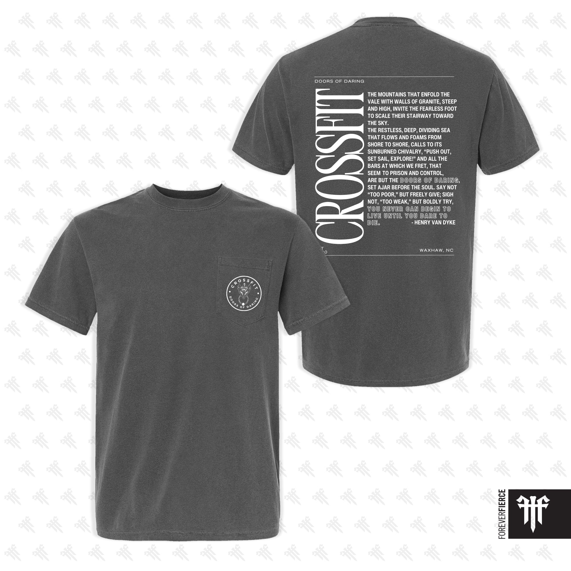 CrossFit DoD May 2025 Pocket & Relaxed Fit White Ink Tee