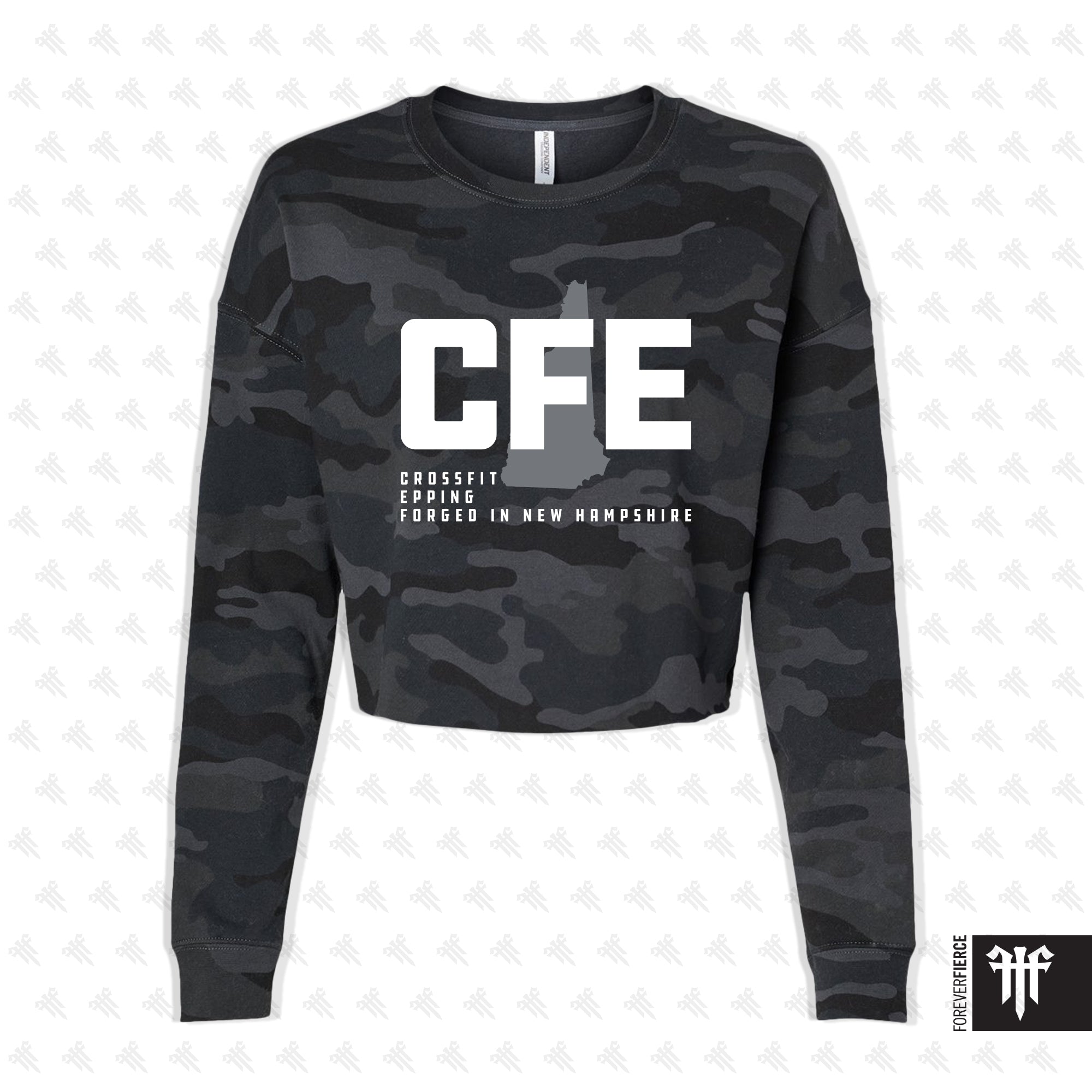 CrossFit Epping February 2026 Womens Camo Crop Crewneck