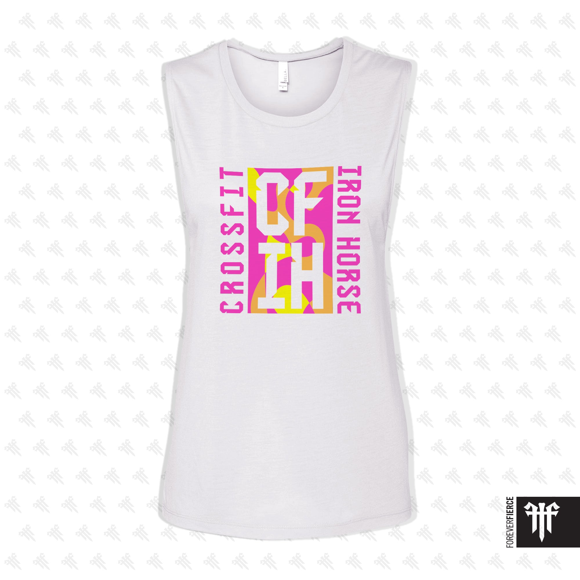 CrossFit Iron Horse June 2025 White Womens Muscle Tank