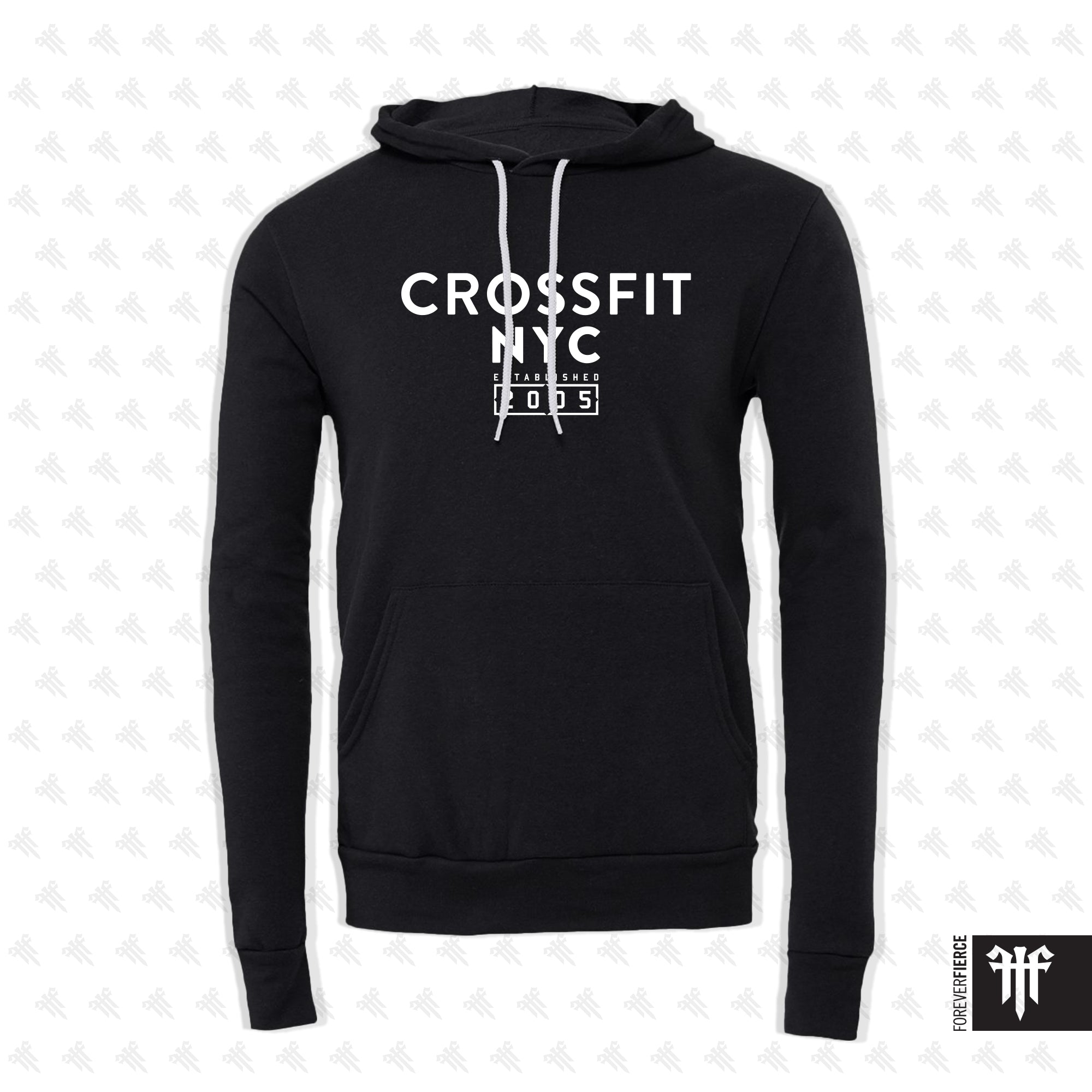 CrossFit NYC October 2025 White Ink Pullover Hoodie
