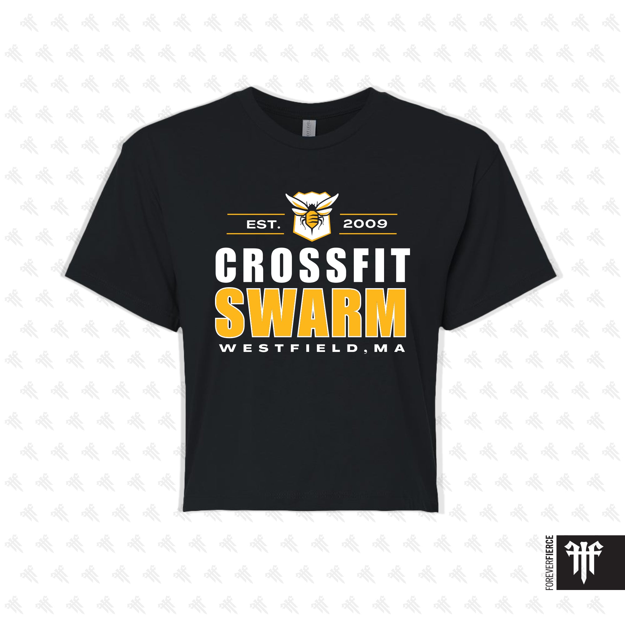 CrossFit Swarm May 2026 Dark Background Womens Crop Tee