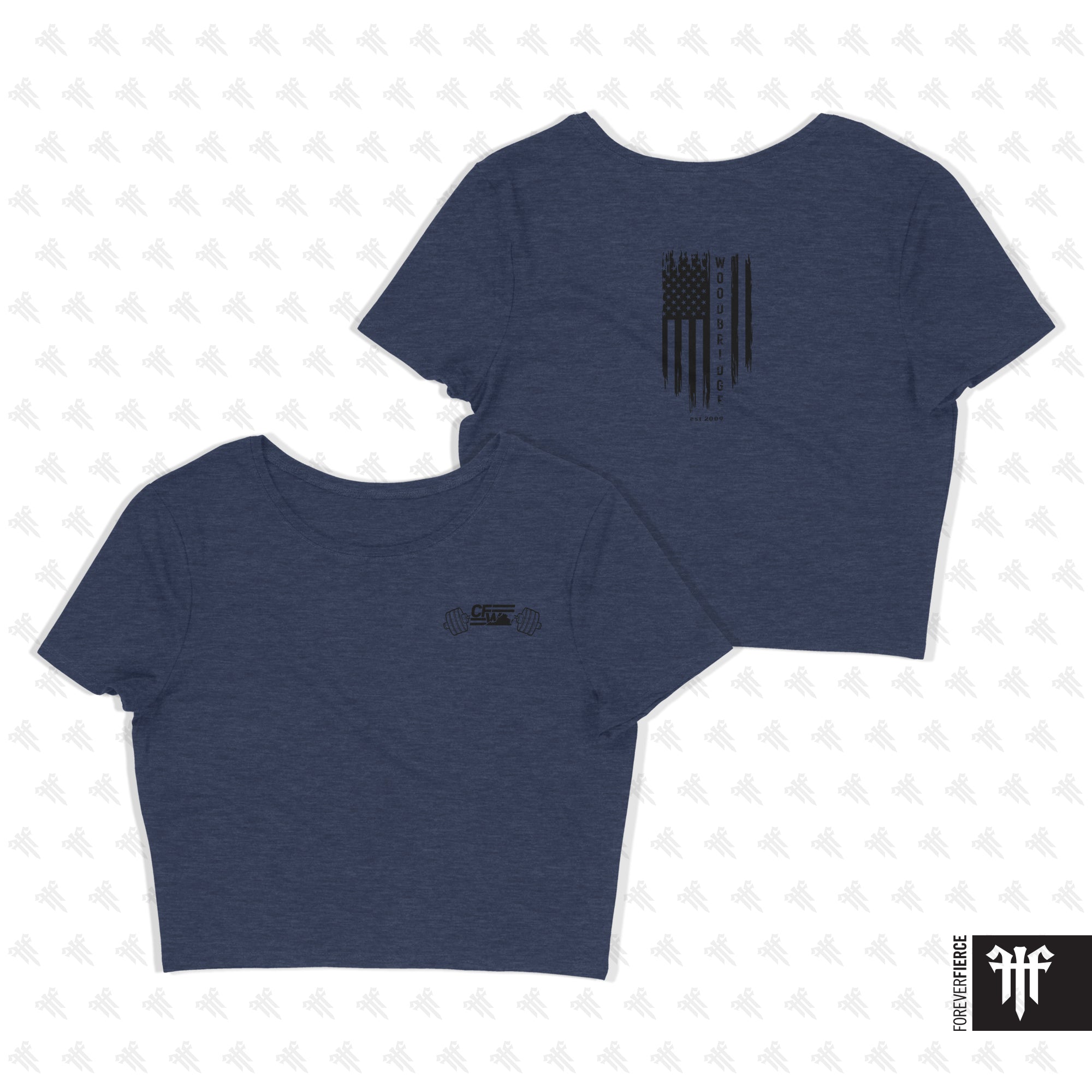 CrossFit Woodbridge November 2025 Womens Crop Tee - Small Back Design