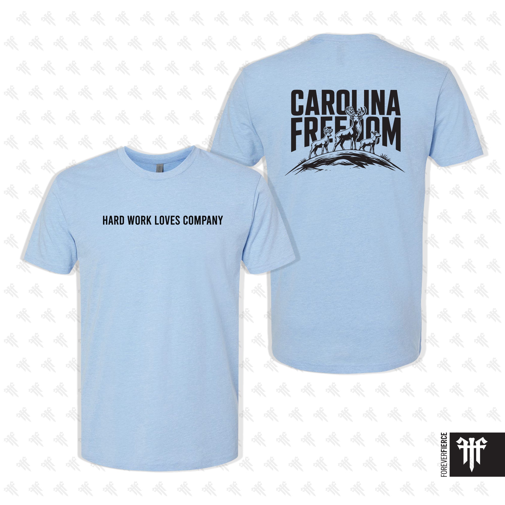 Carolina Freedom July 2026 Black Ink Tee - Heather Columbia Blue