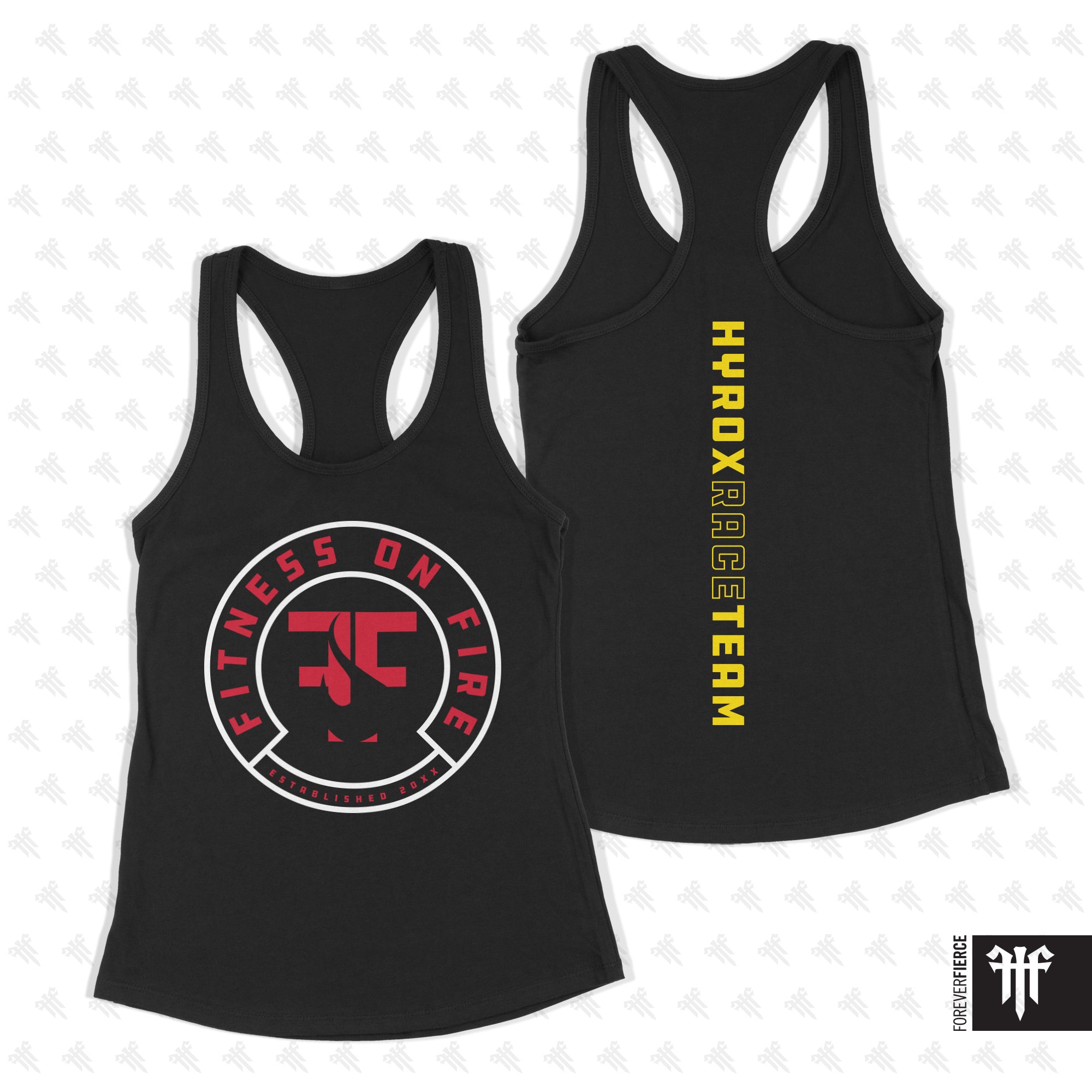 Fitness On Fire October 2025  Hyrox Race Team Womens Racerback