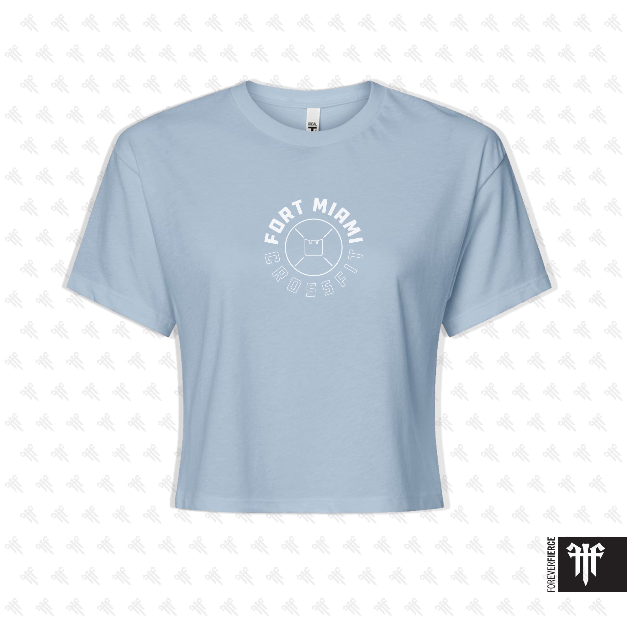 FMCF October 2025 Small Logo Design Womens Crop Tee