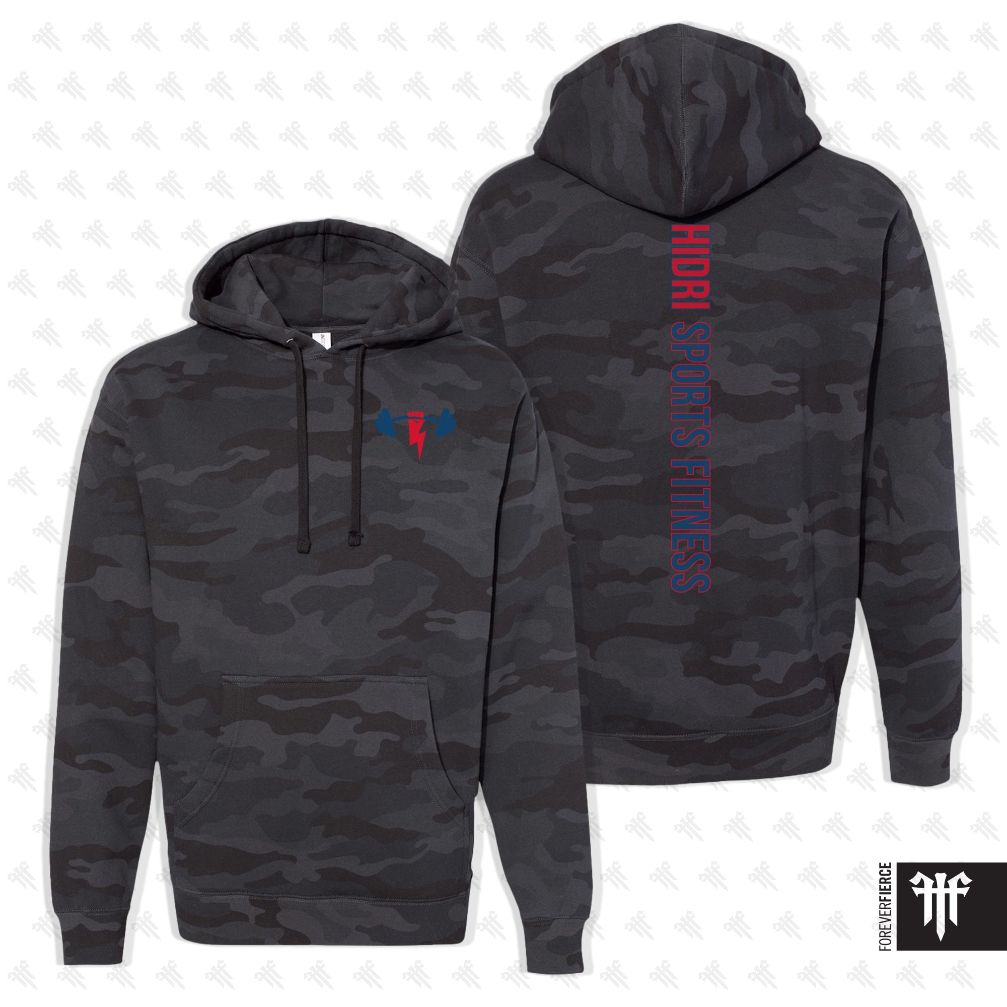Hidri Sports Fitness October 2025 Camo Pullover Hoodie