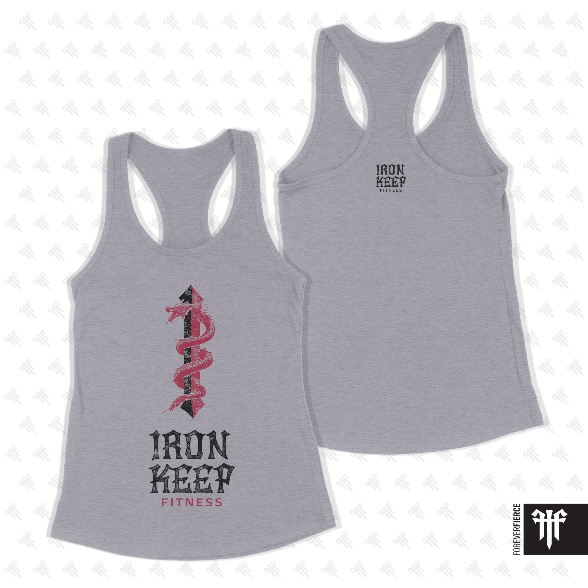 Iron Keep Fitness July 2026 Grey Womens Racerback