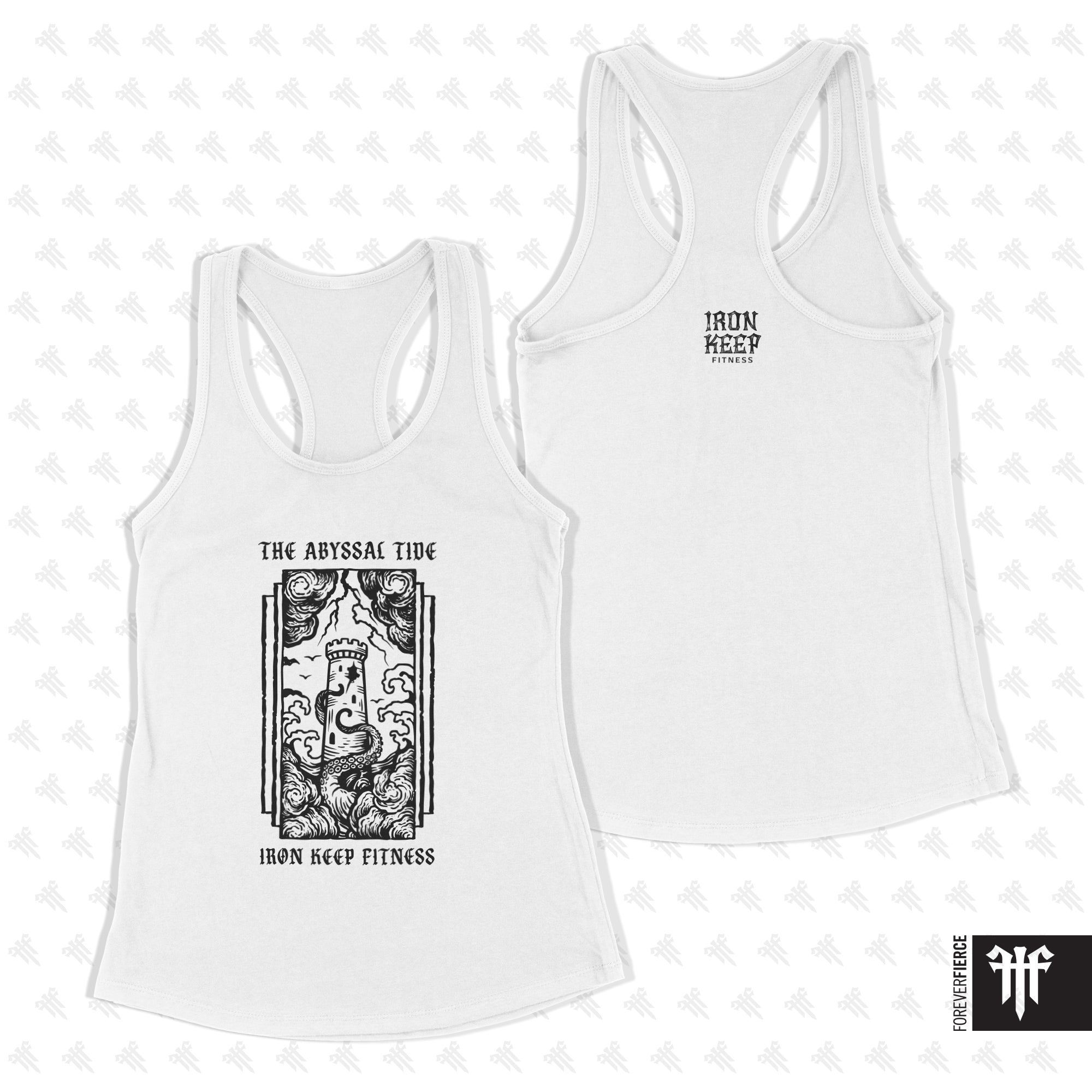 Iron Keep Fitness July 2026 White Womens Racerback