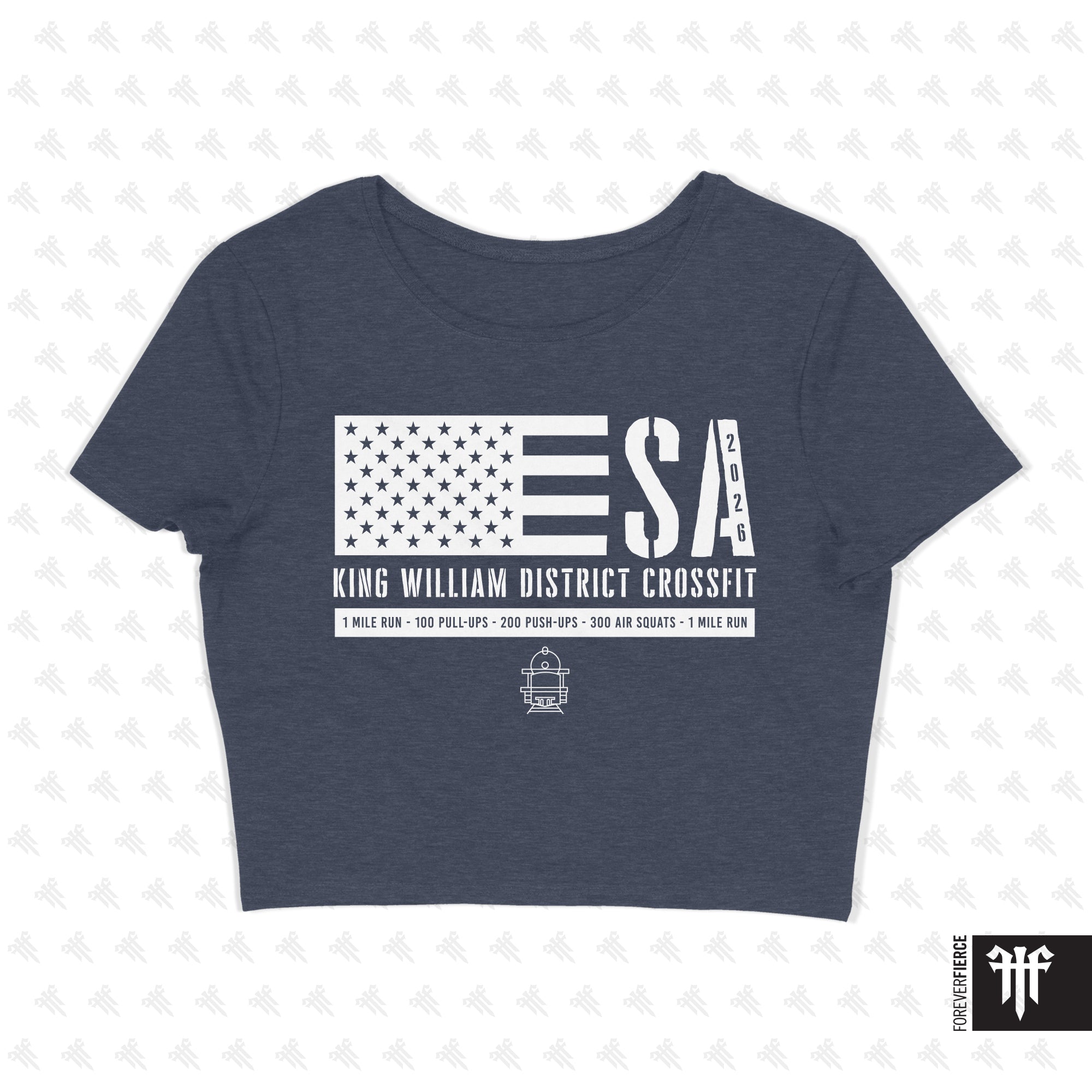King William District CrossFit April 2026 Womens Crop Tee
