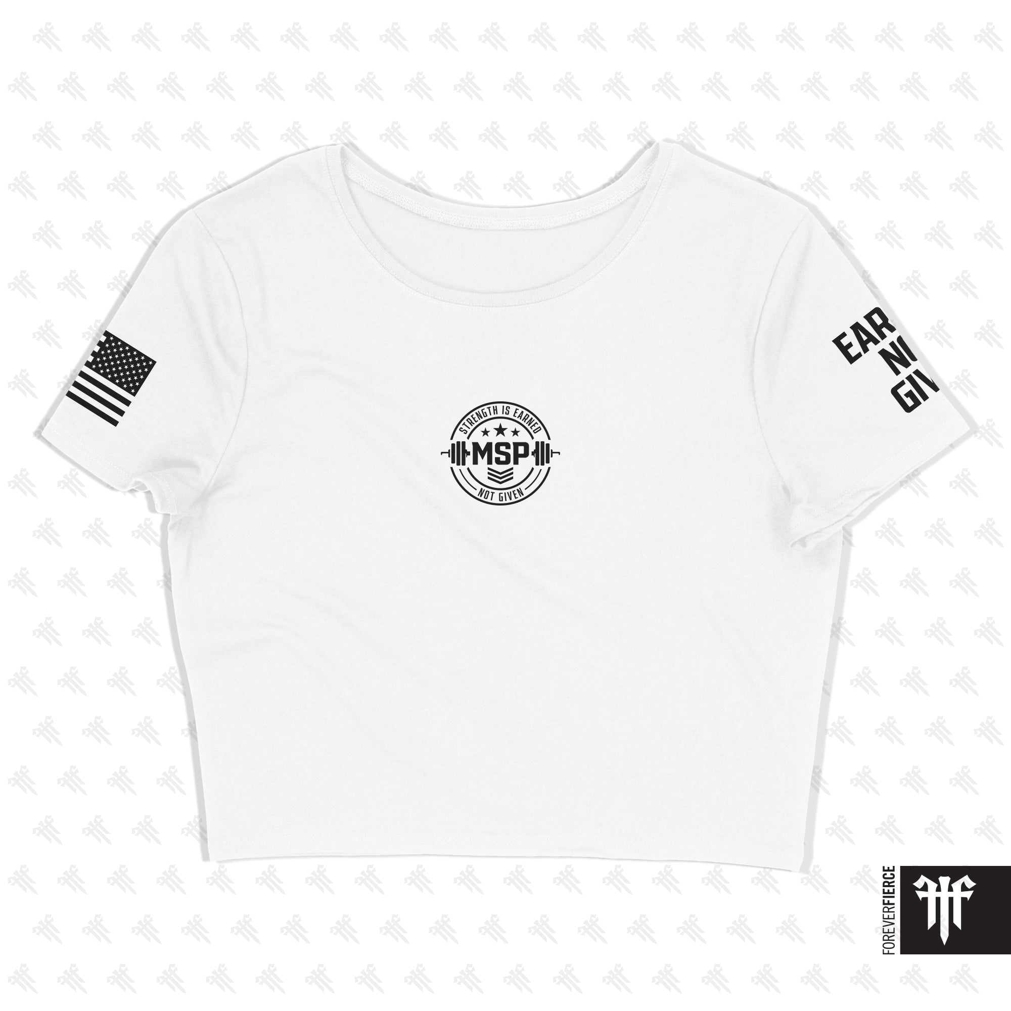 MSP March 2026 White Womens Crop Tee