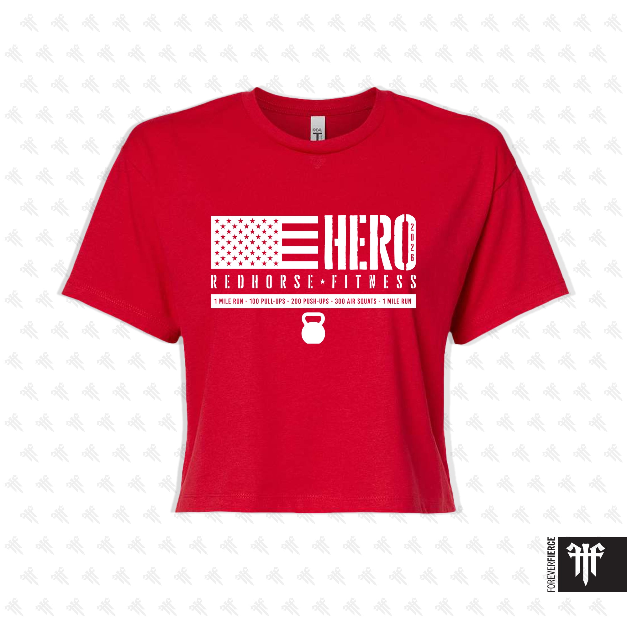 Red Horse Fitness April 2026 Memorial Day Womens Crop Tee