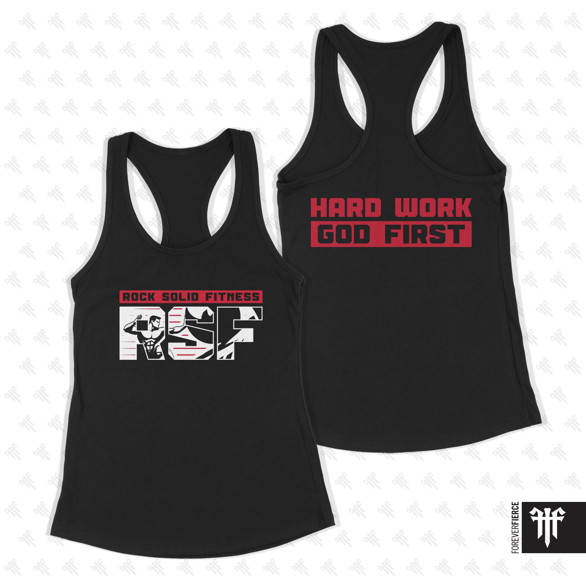 RSF June 2025 Hard Work God First Womens Racerback