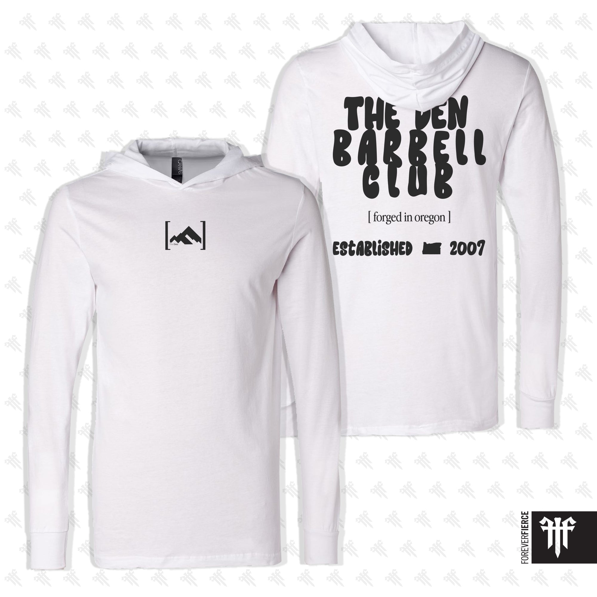 The Den Barbell Club February 2026 Black Ink Longsleeve Hoodie