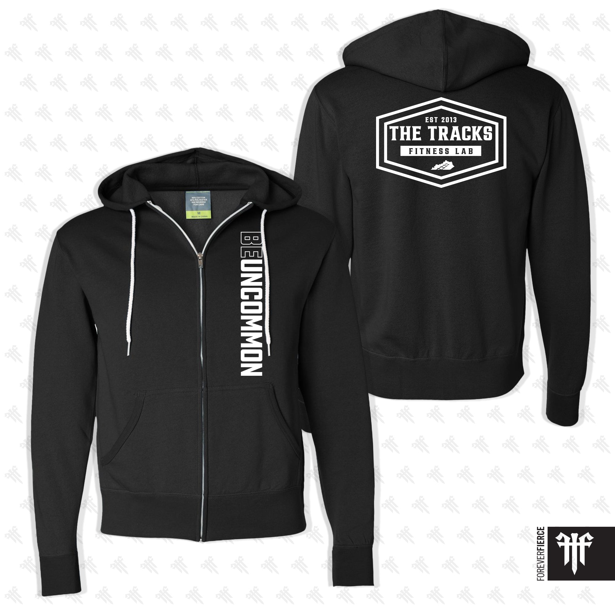 The Tracks October 2025 White Ink Full-Zip Hoodie