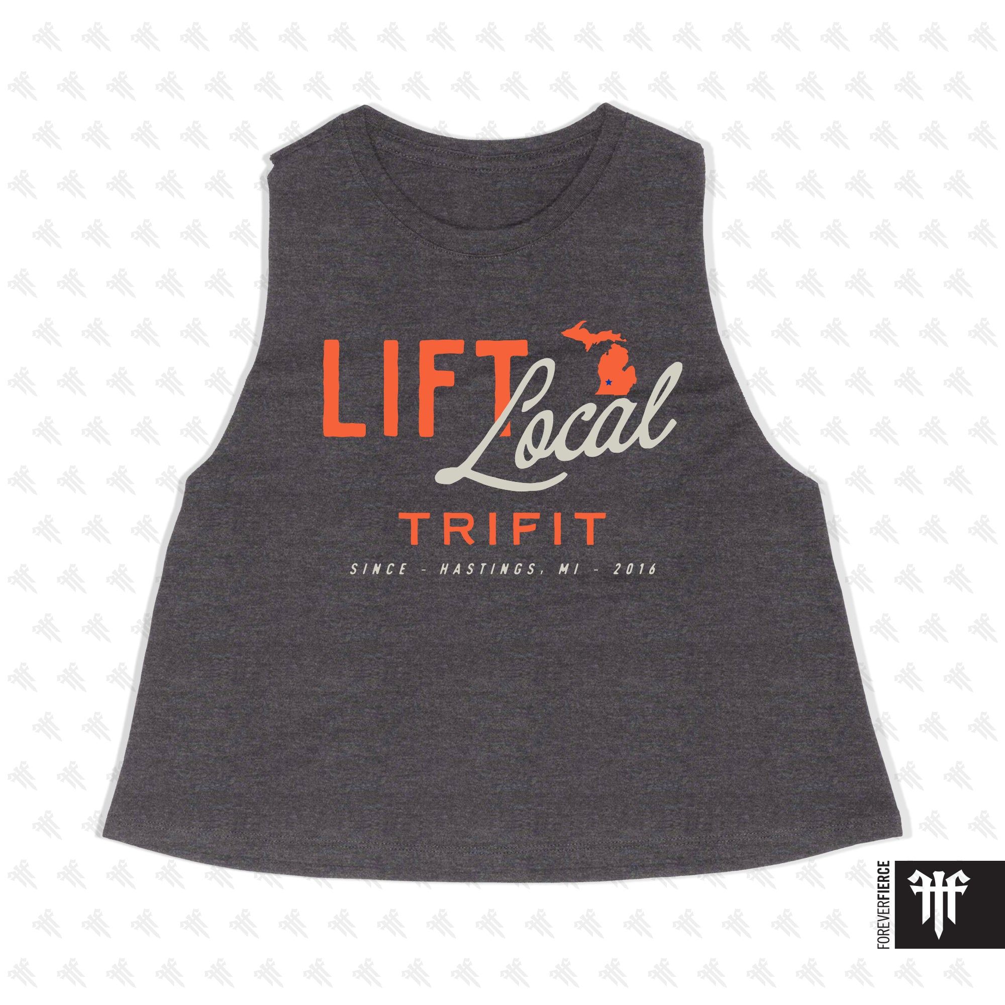 TriFit August 2026 Womens Crop Tank - Dark Grey Heather