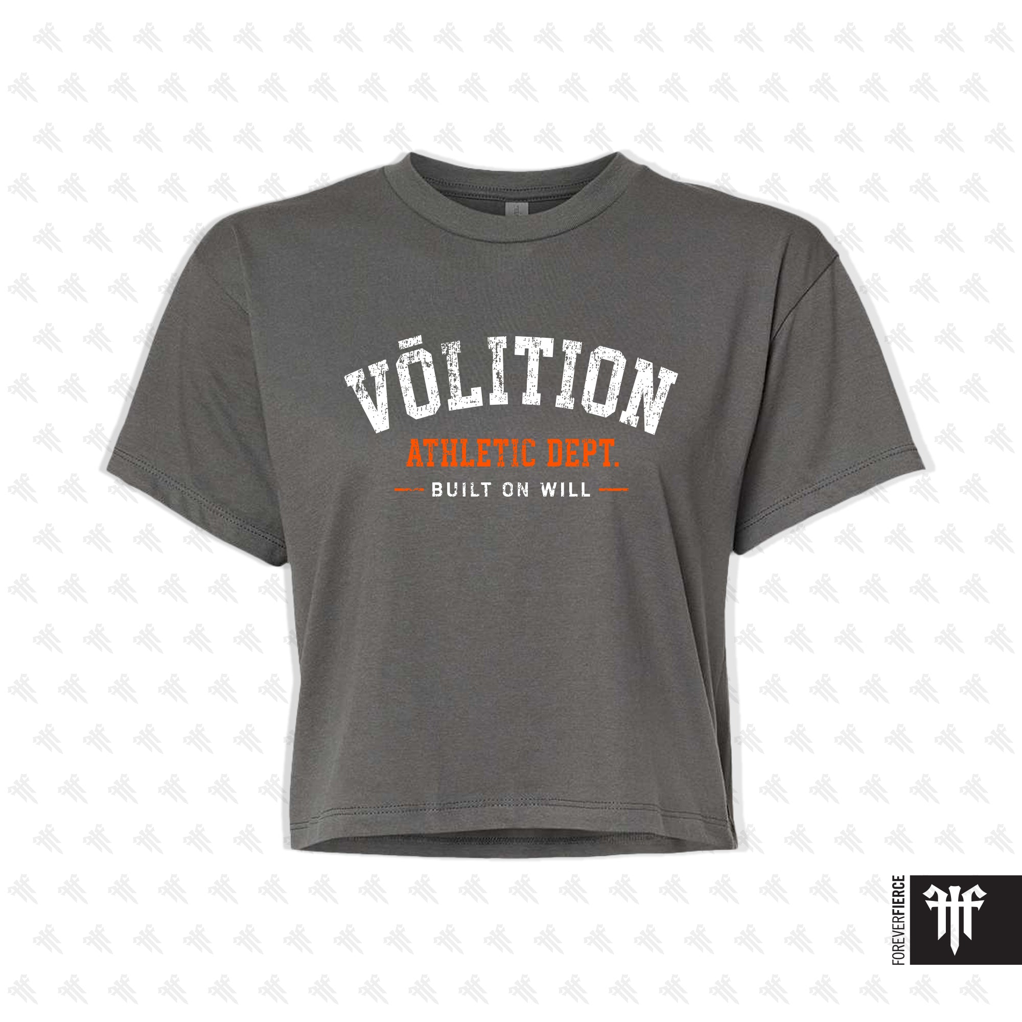Volition Womens Crop Tee Dark Grey