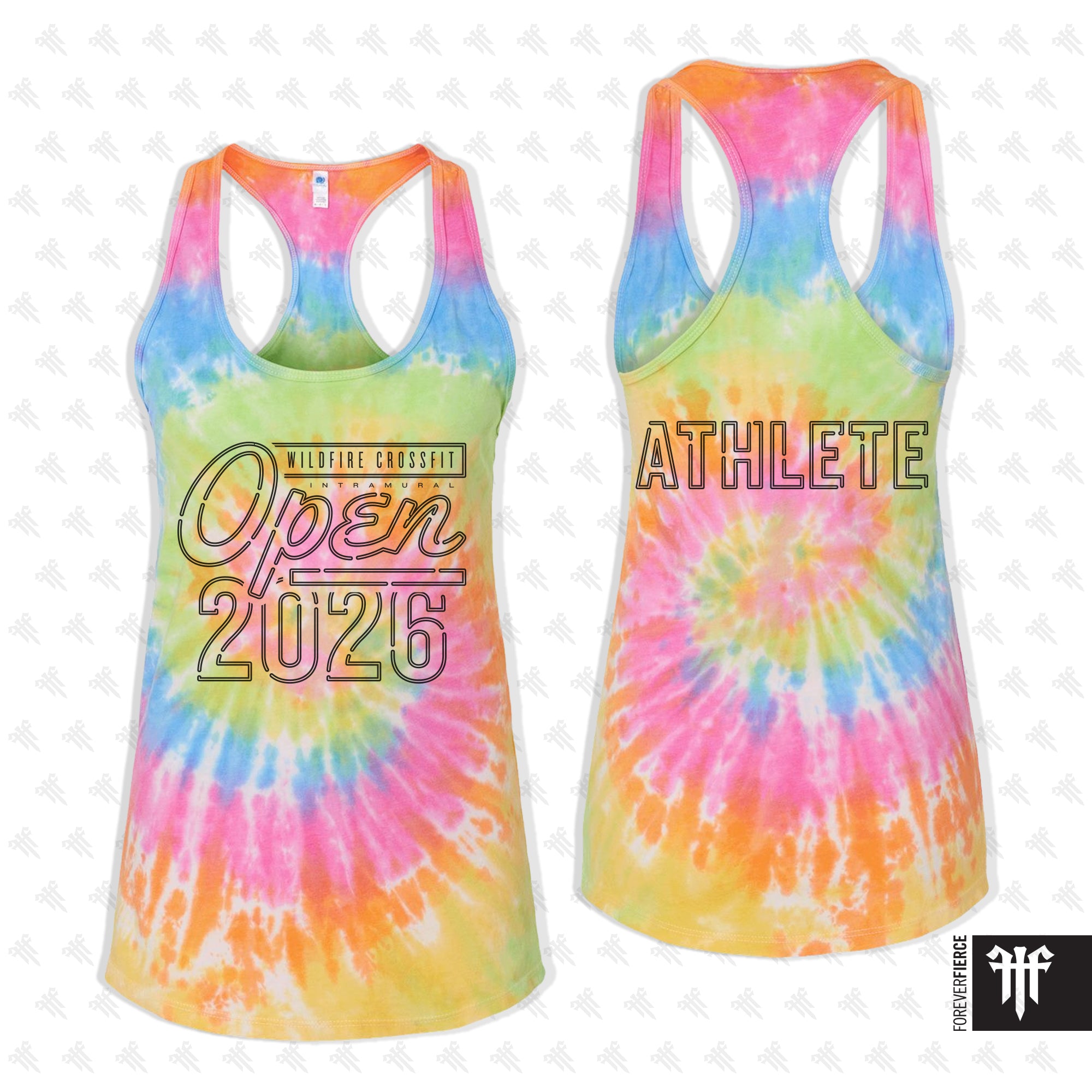 WildFire CrossFit January 2026 Tie-Dyed Womens Racerback