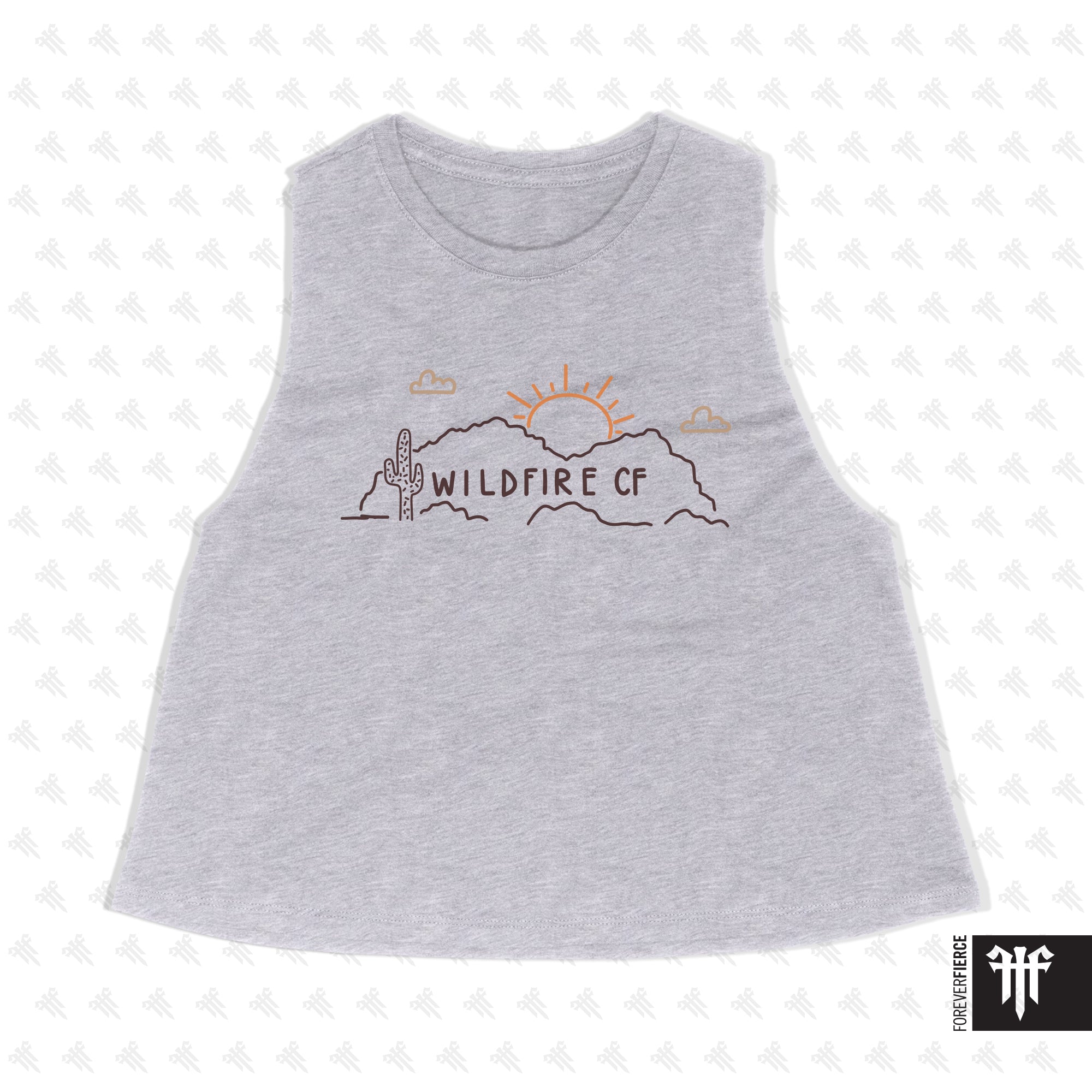 WildFire CrossFit June 2025 Grey Womens Crop Tank
