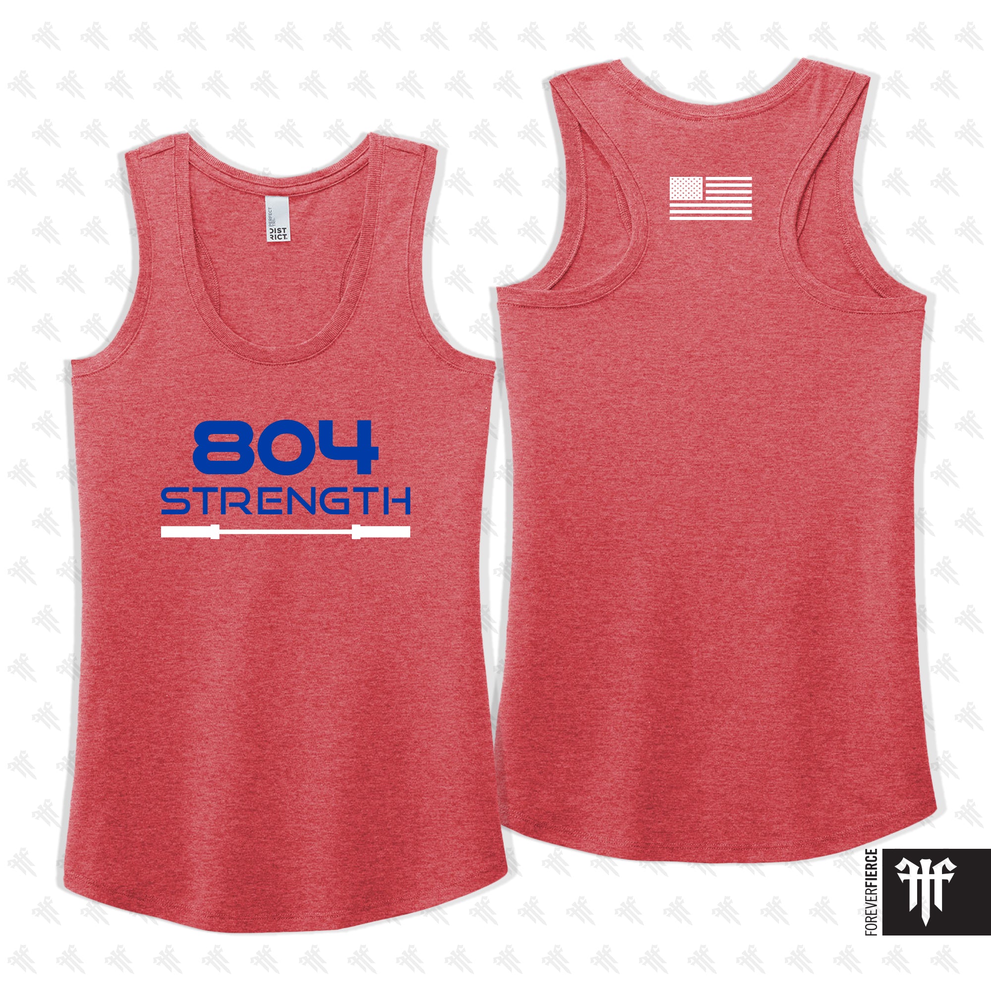 804 Strength June 2026 Red Womens Racerback