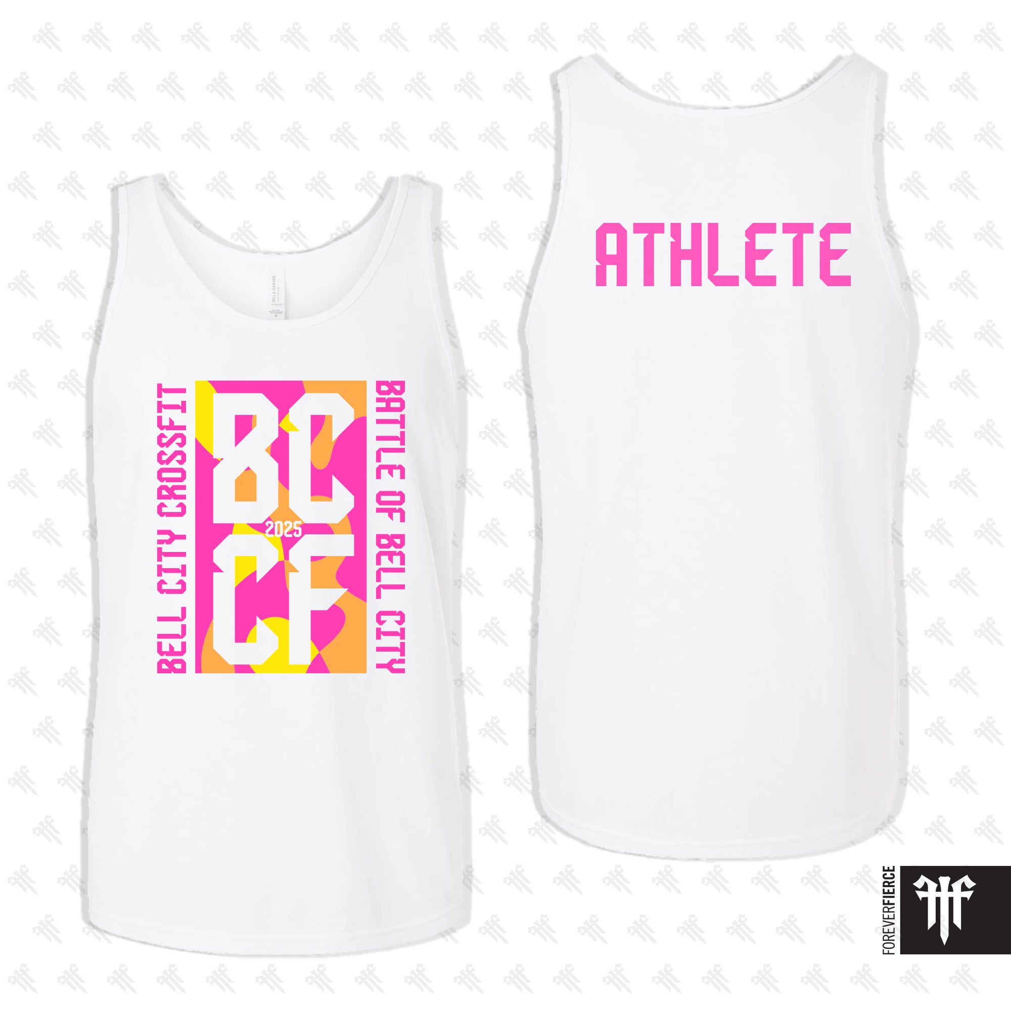 Bell City CrossFit July 2025 Pink Print Mens Tank