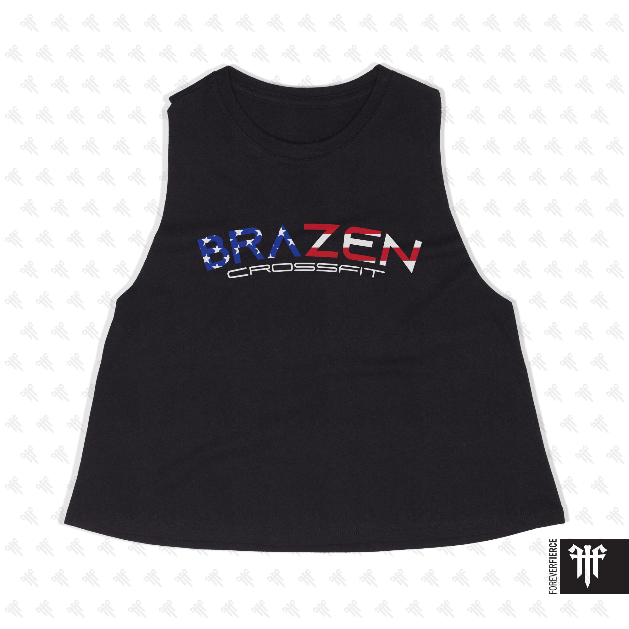 Brazen CrossFit February 2026 American Flag Womens Crop Tank