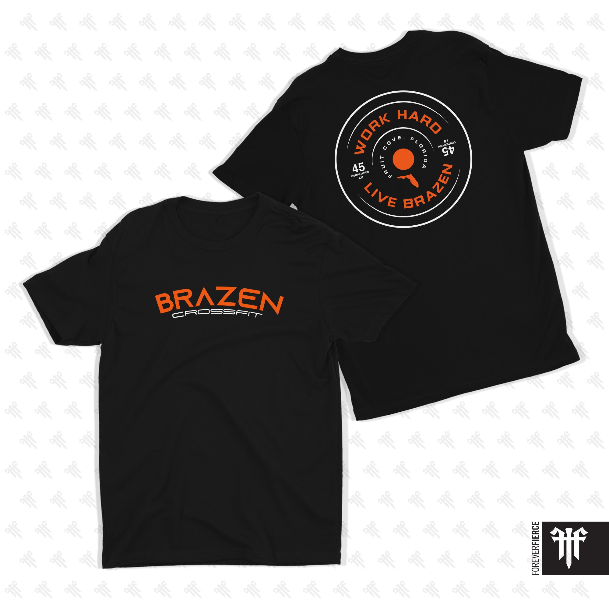 Brazen CrossFit February 2026 Orange and White Ink Tee