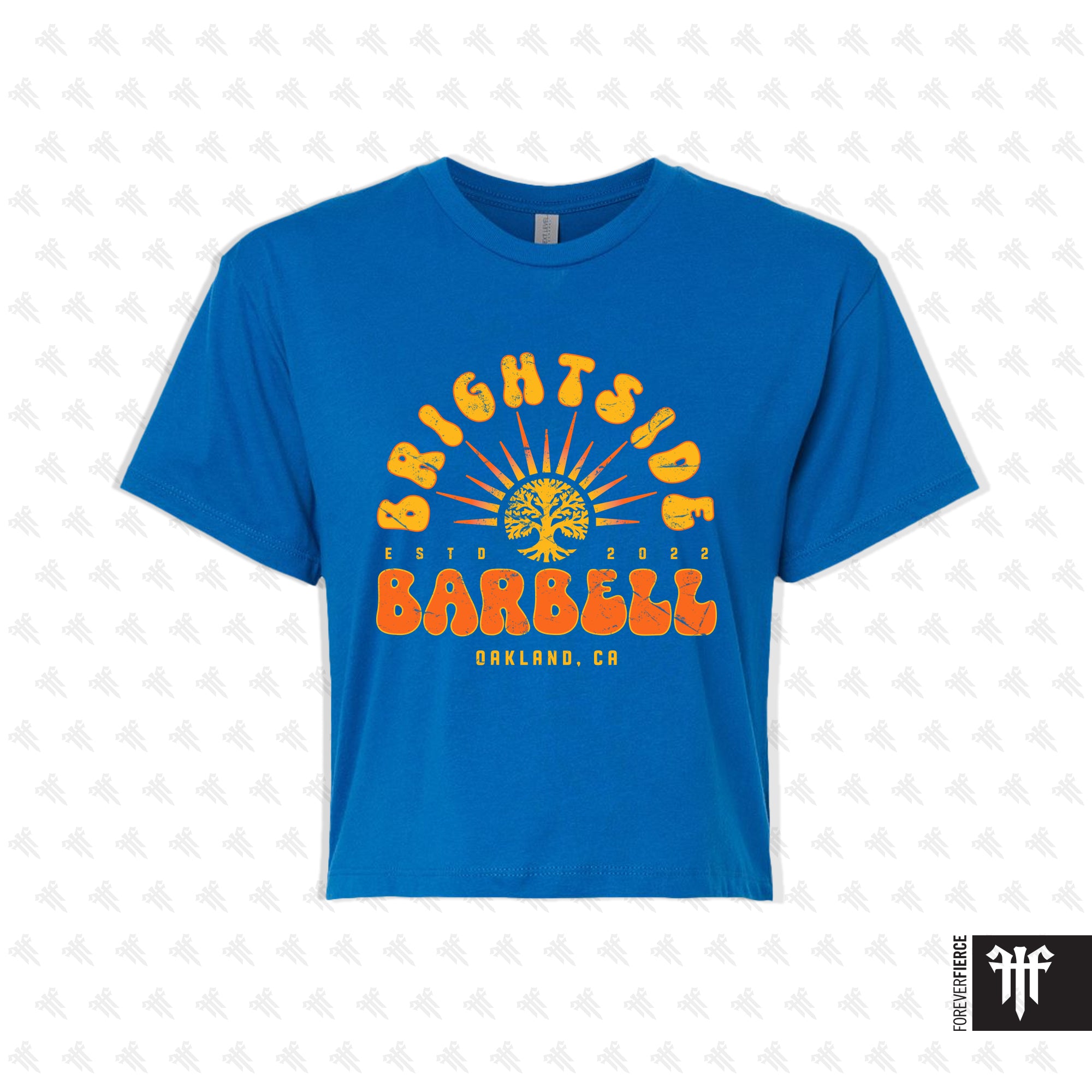 Brightside Barbell July 2026 Womens Crop Tee - Royal