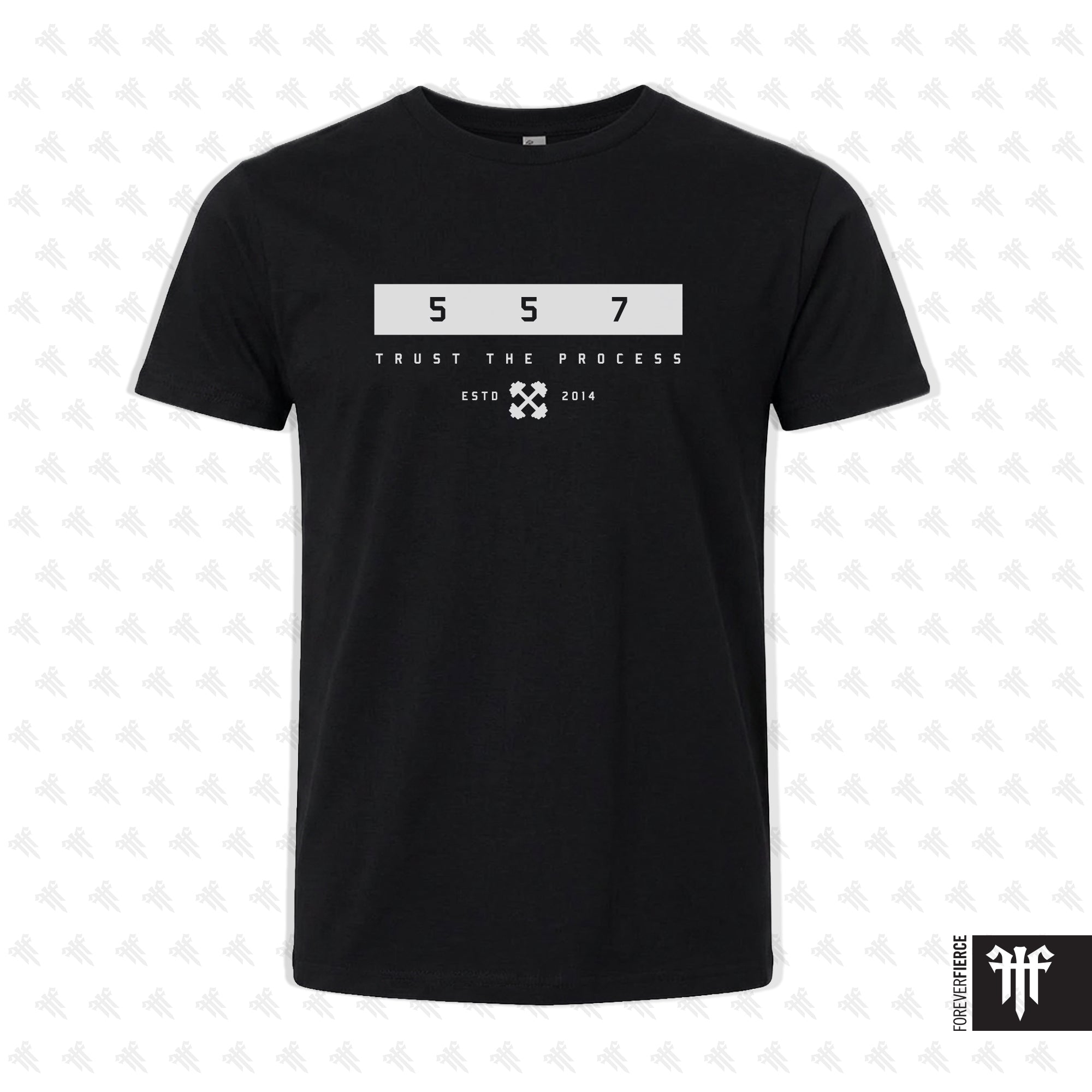 CrossFit 557 April 2026 White Ink Design Youth Tee