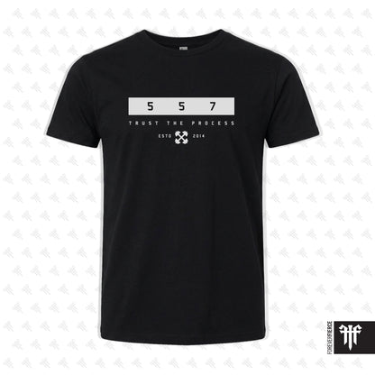 CrossFit 557 April 2026 White Ink Design Youth Tee