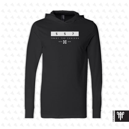 CrossFit 557 April 2026 White Ink Design Longsleeve Hoodie