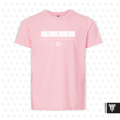 CrossFit 557 April 2026 White Ink Design Youth Tee