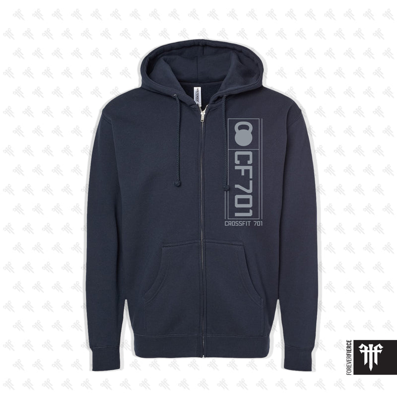 CrossFit 701 October 2026 Navy Full-Zip Hoodie