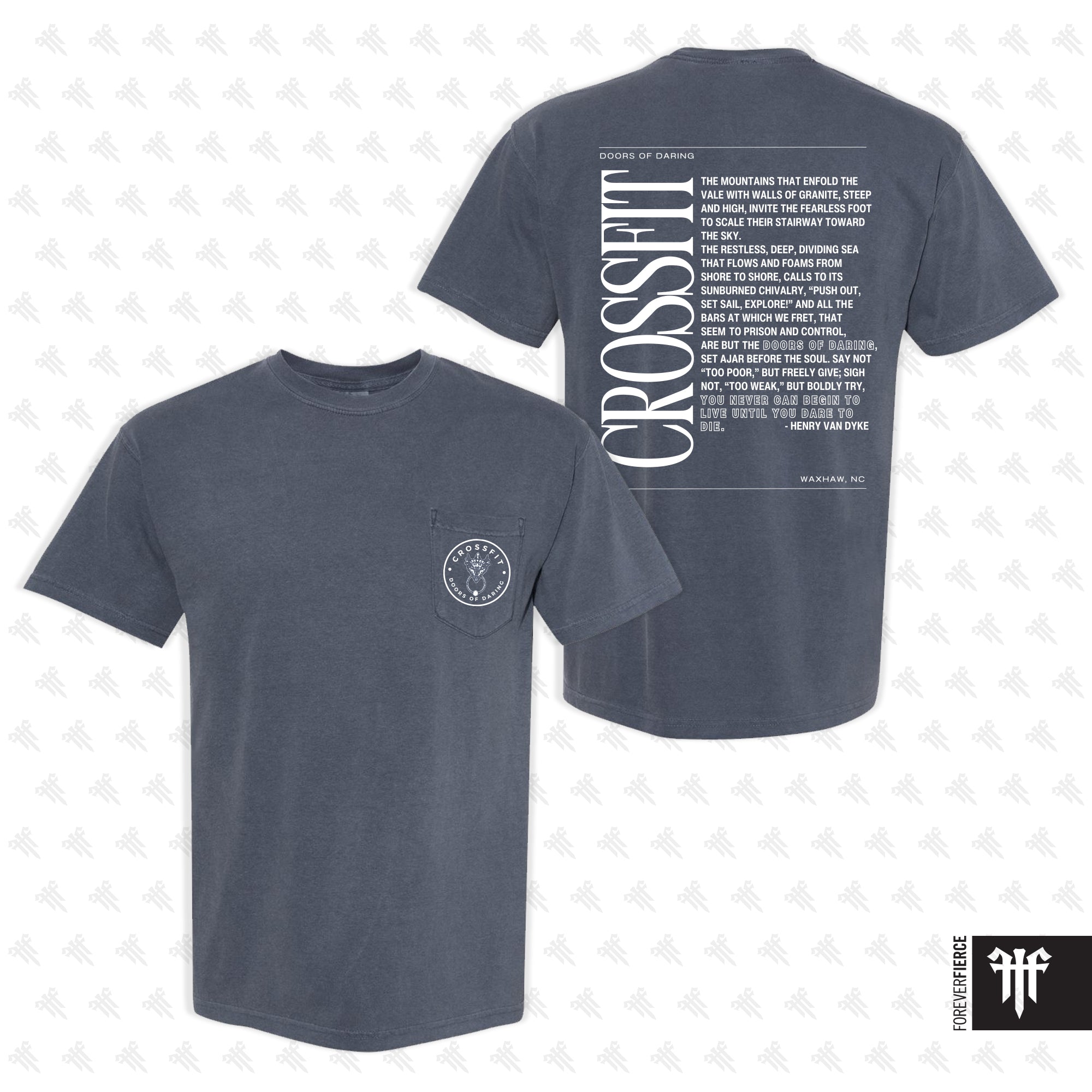CrossFit DoD May 2025 Pocket & Relaxed Fit White Ink Tee