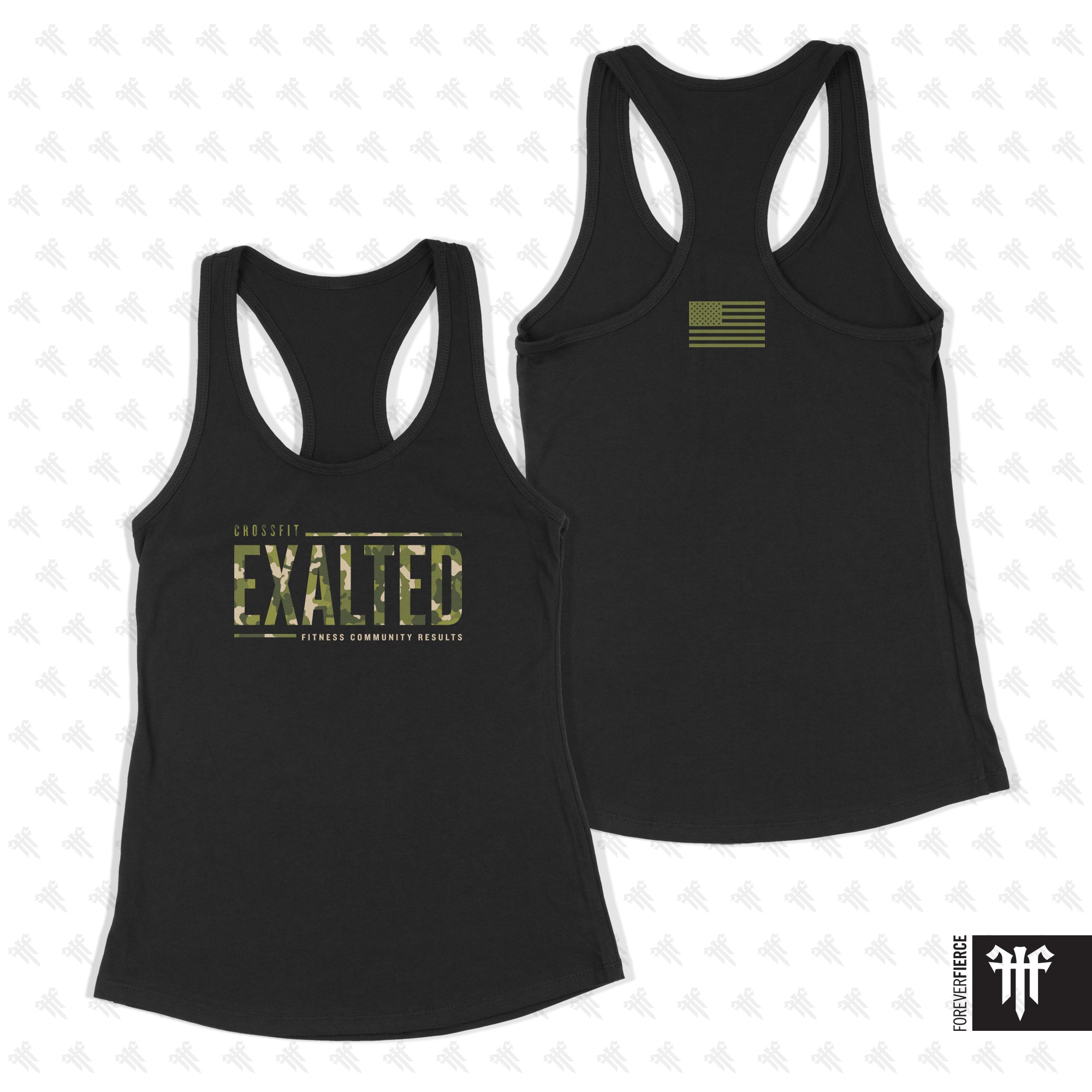 CrossFit Exalted April 2026 Camo Design Womens Racerback