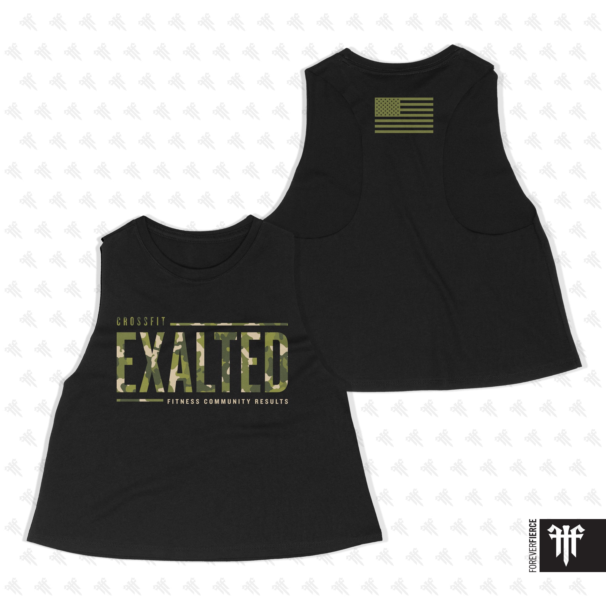 CrossFit Exalted April 2026 Camo Design Womens Crop Tank