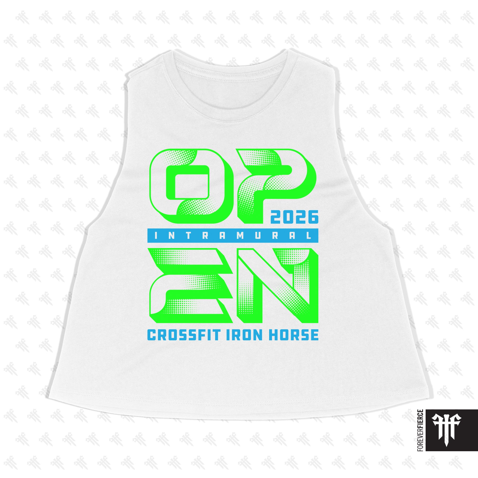 CrossFit Iron Horse January 2026 White Womens Crop Tank