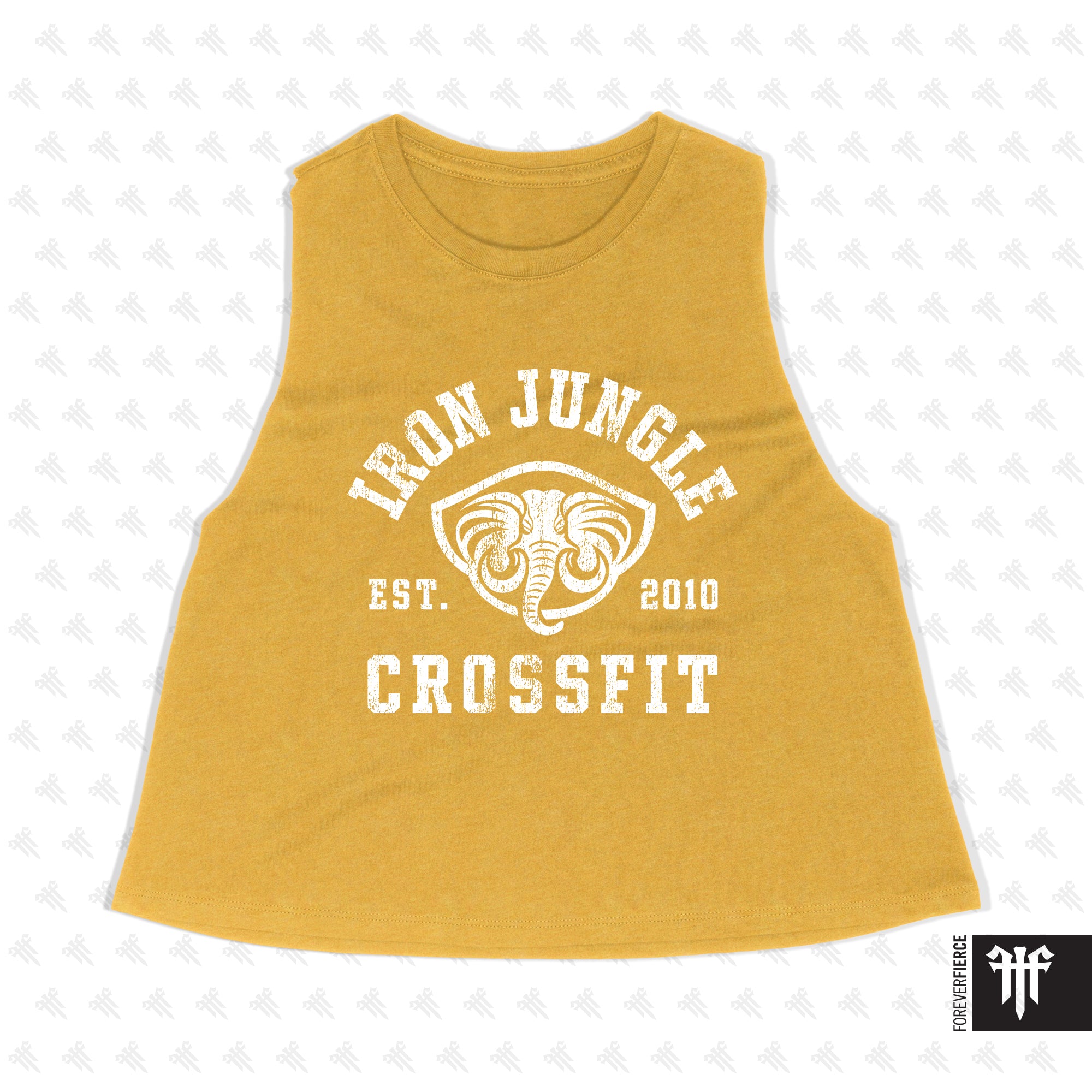Iron Jungle CrossFit March 2026 Vintage Design Womens Crop Tank