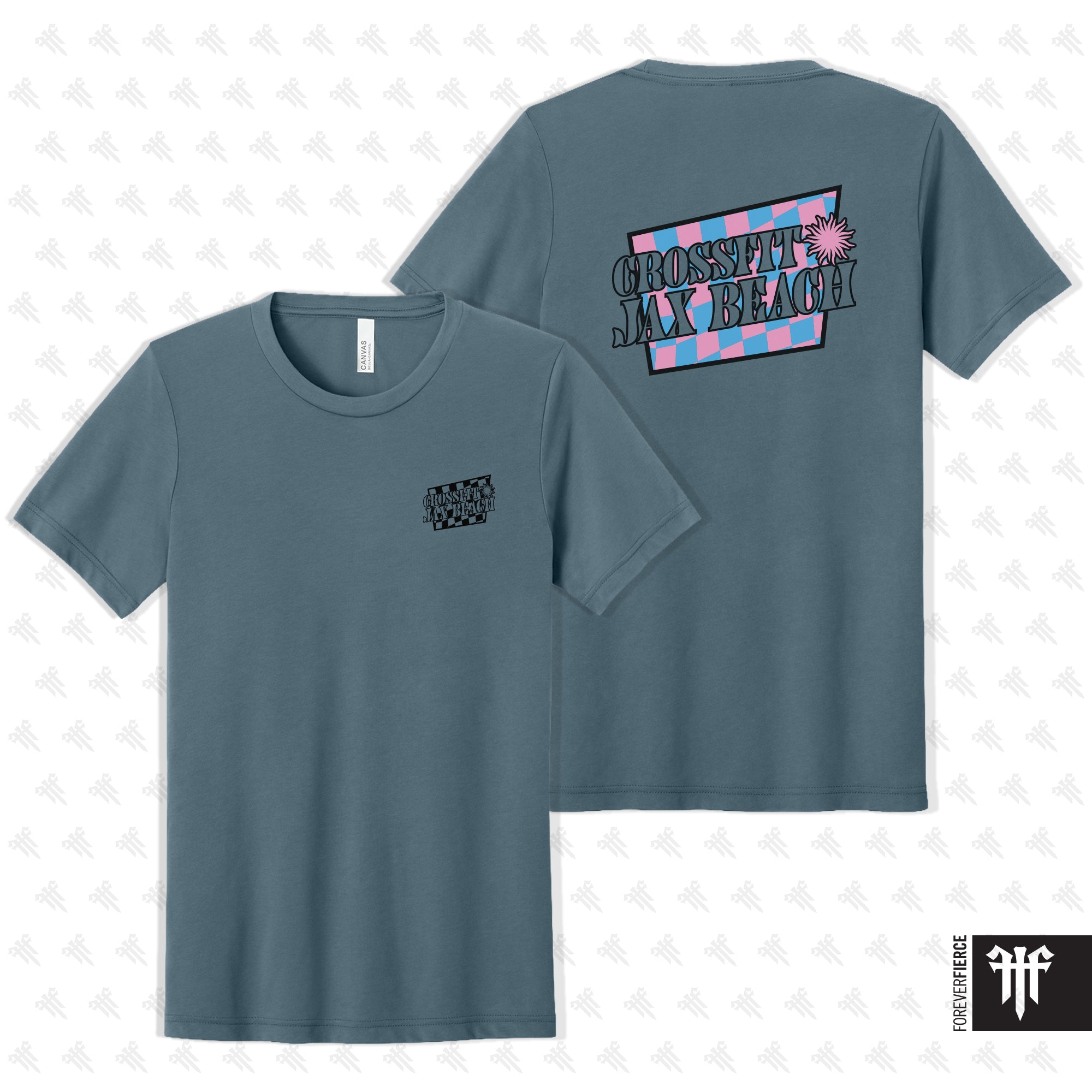 CrossFit Jax Beach April 2026 Checkered Design Triblend Tee