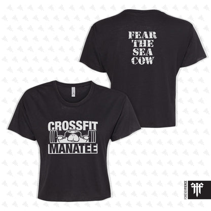 CrossFit Manatee April 2026 White Ink Womens Crop Tee