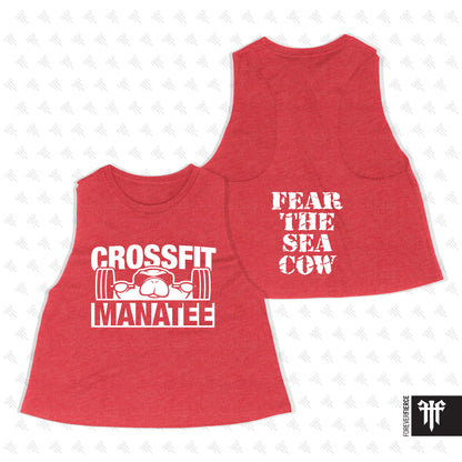 CrossFit Manatee April 2026 White Ink Womens Crop Tank
