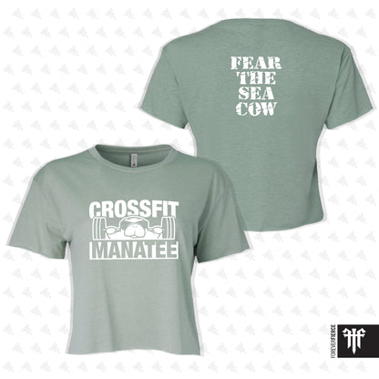 CrossFit Manatee April 2026 White Ink Womens Crop Tee