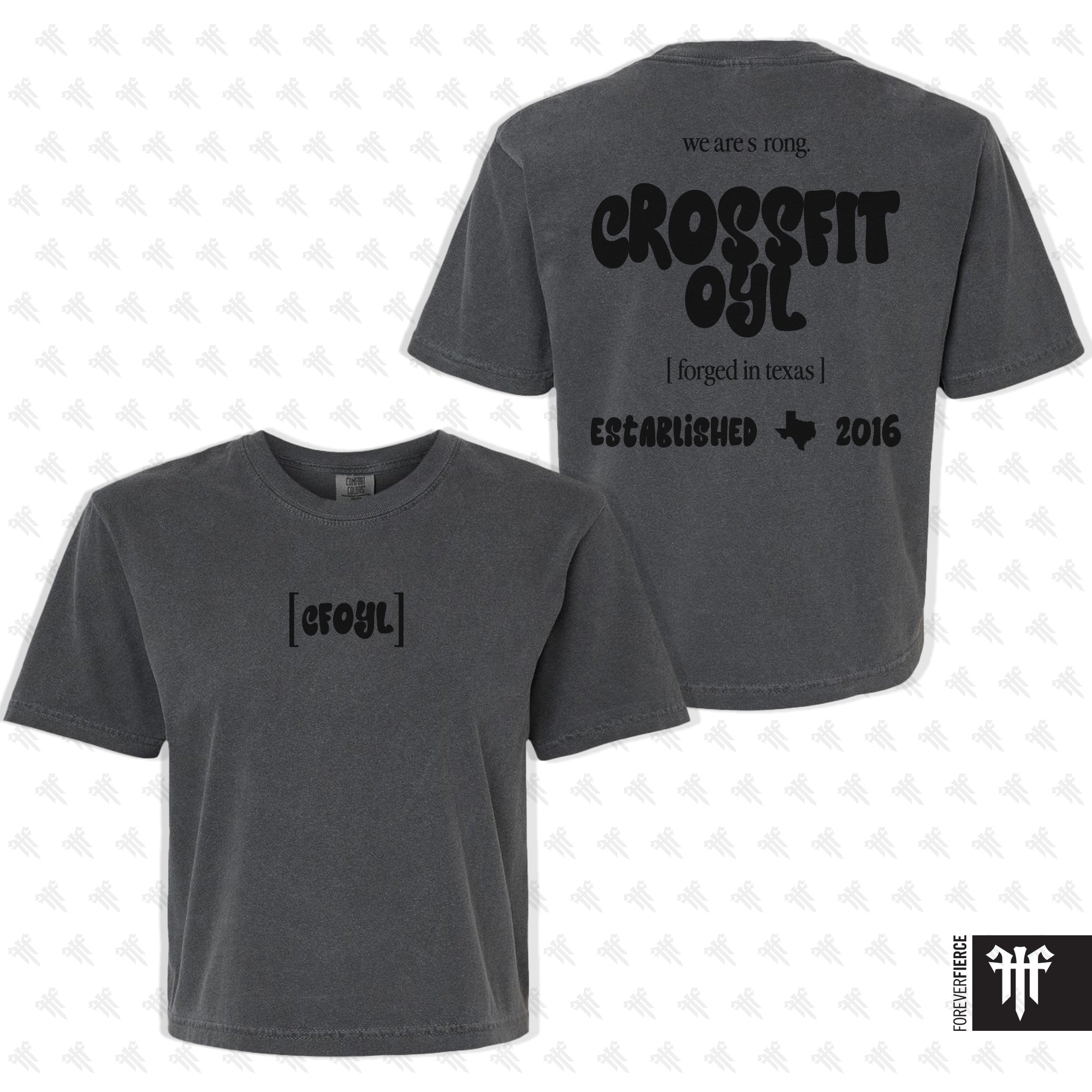 CrossFit OYL March 2026 Black Ink Womens Boxy Tee