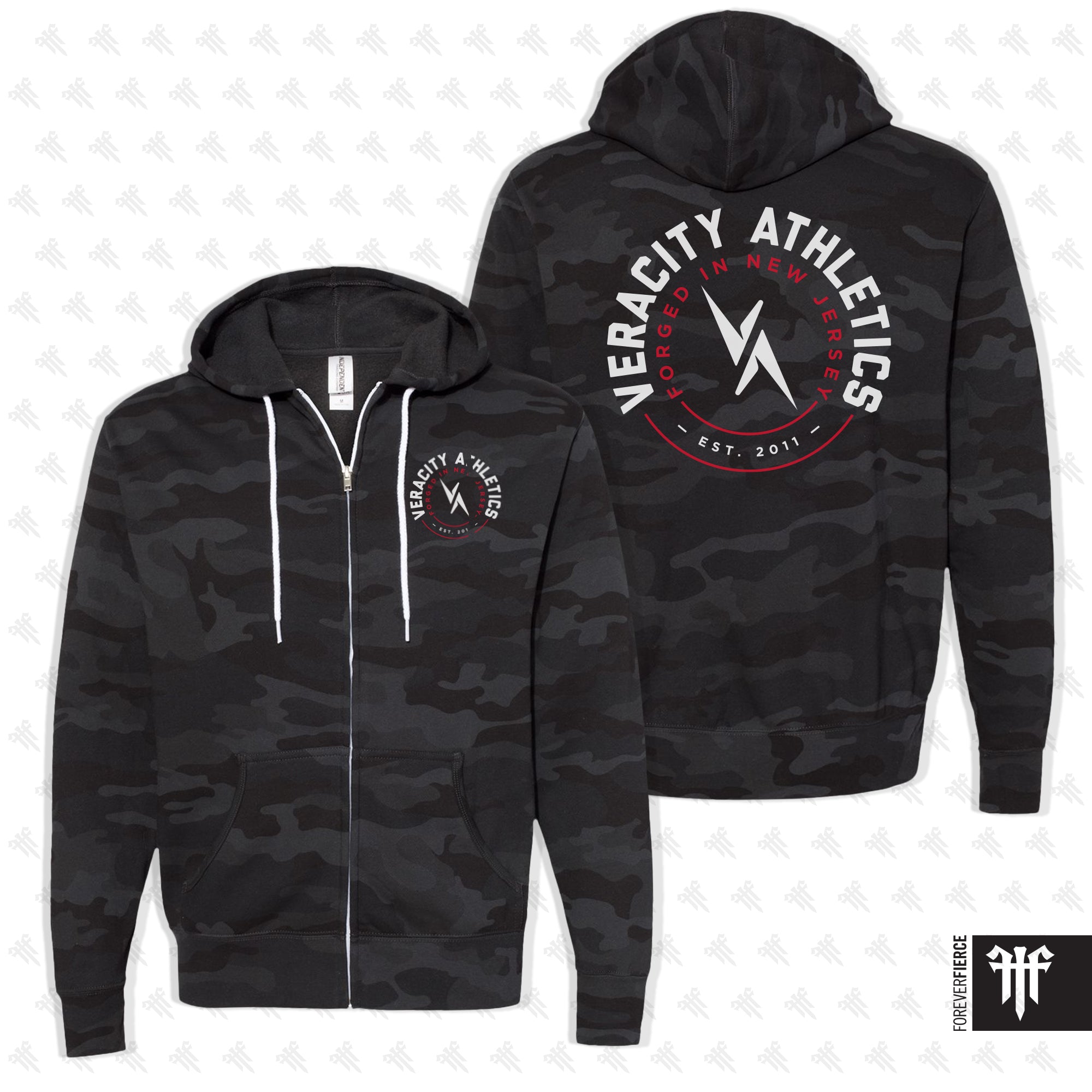 CrossFit Veracity September 2025 Black Camo Full-Zip Hoodie